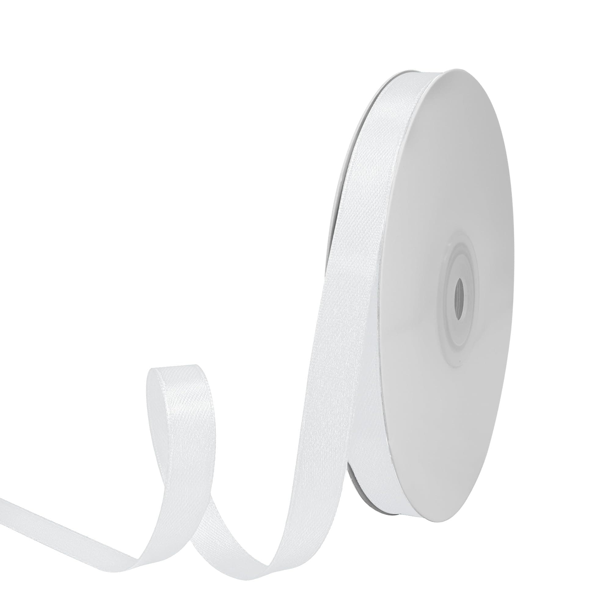 GTYBOVA Double Face 3/8 Inch x 50 Yards White Satin Ribbon 100% Polyester Multiple Colors Available Ideal for Gift Wrapping Crafts Wedding Decor