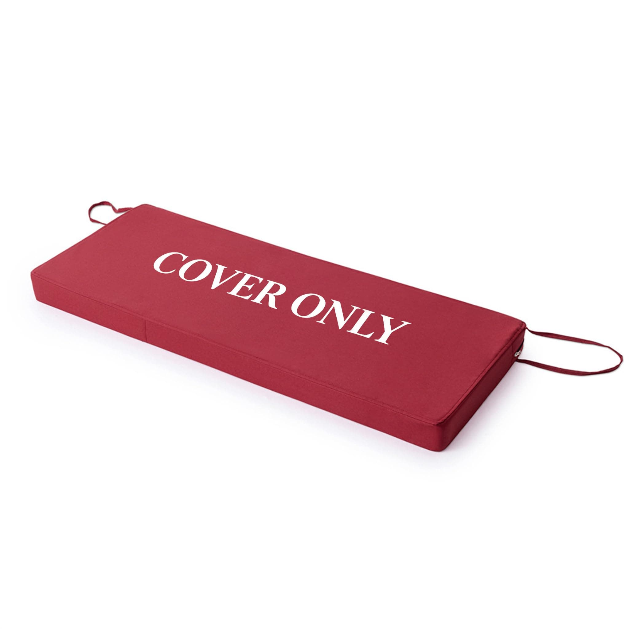 SK Studio Outdoor Bench Cushion Cover 48 x 18 x 3 inch, Waterproof UV Protection Patio Covers Replacement with Zipper for Swing Loveseat Furniture, 1 Pack, Cover Only, Red