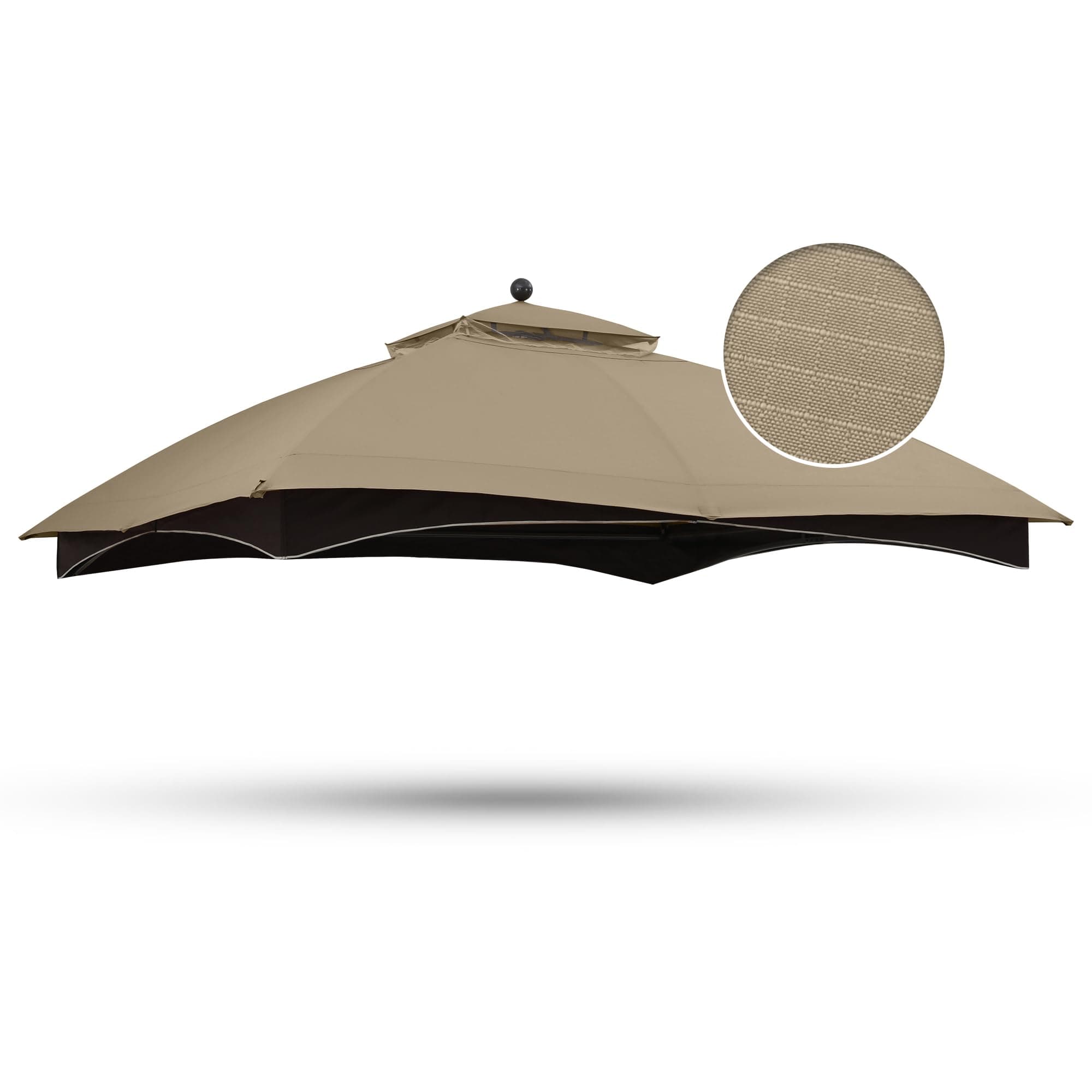 ABCCANOPY Riplock Gazebo Replacement Canopy Top for Lowe's Allen Roth #GF-12S004B-1, Khaki