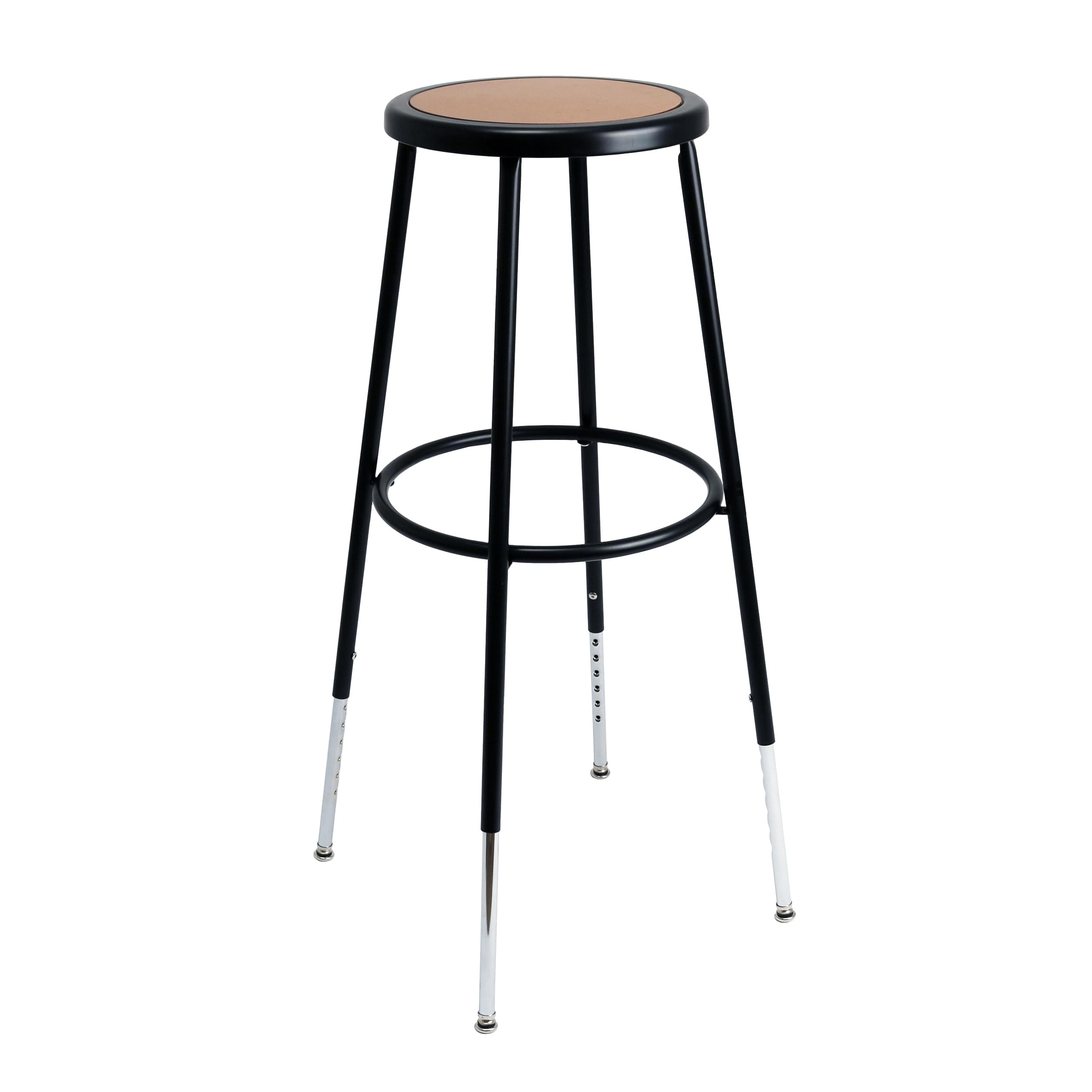 OEF Furnishings Height Adjustable 32-39 inch Steel Stool, Black, EasyBuild