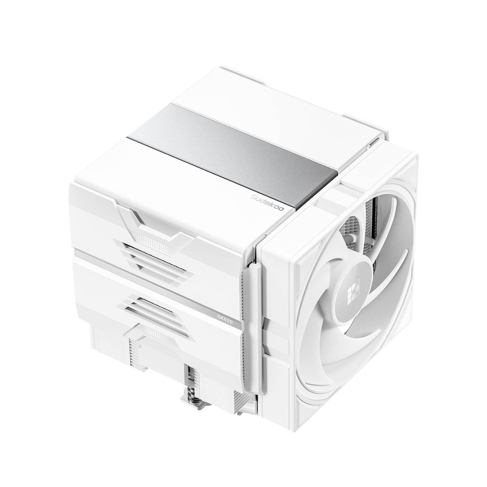 Sudokoo SK620 White AM5 Air Cooler: 6 Heatpipes Dual Tower CPU Cooler for AM5 Exclusive - PC Cooler with 120mm FDB PWM Quiet Fans & Quick Lock Mount