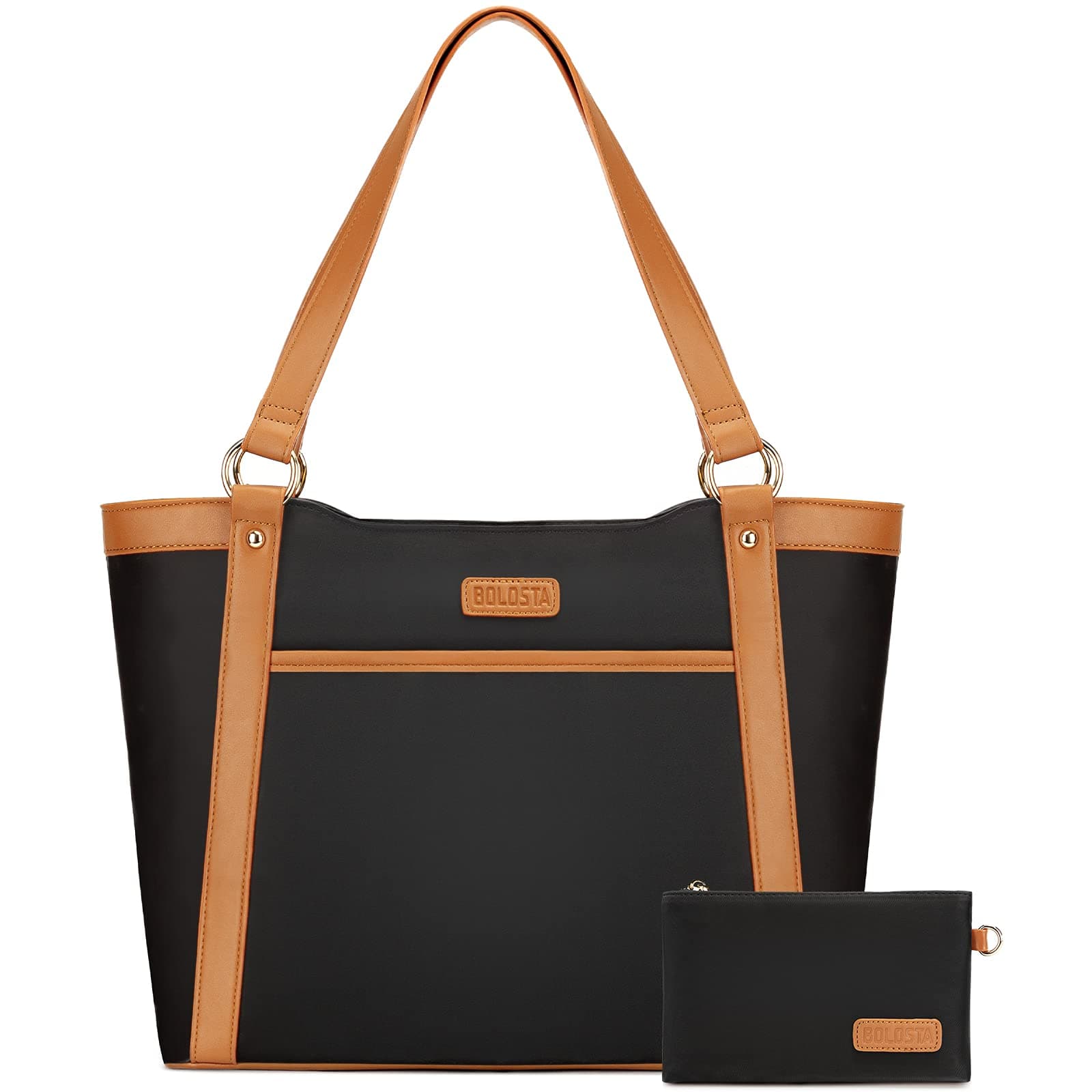 Laptop Tote Bag for Women Large Capacity Work Bags for Women Water-Resistant Womens Briefcase Teacher Bag Computer Bag Fits 15.6 inch Laptop, Black, X-Large, Scratch-resistant