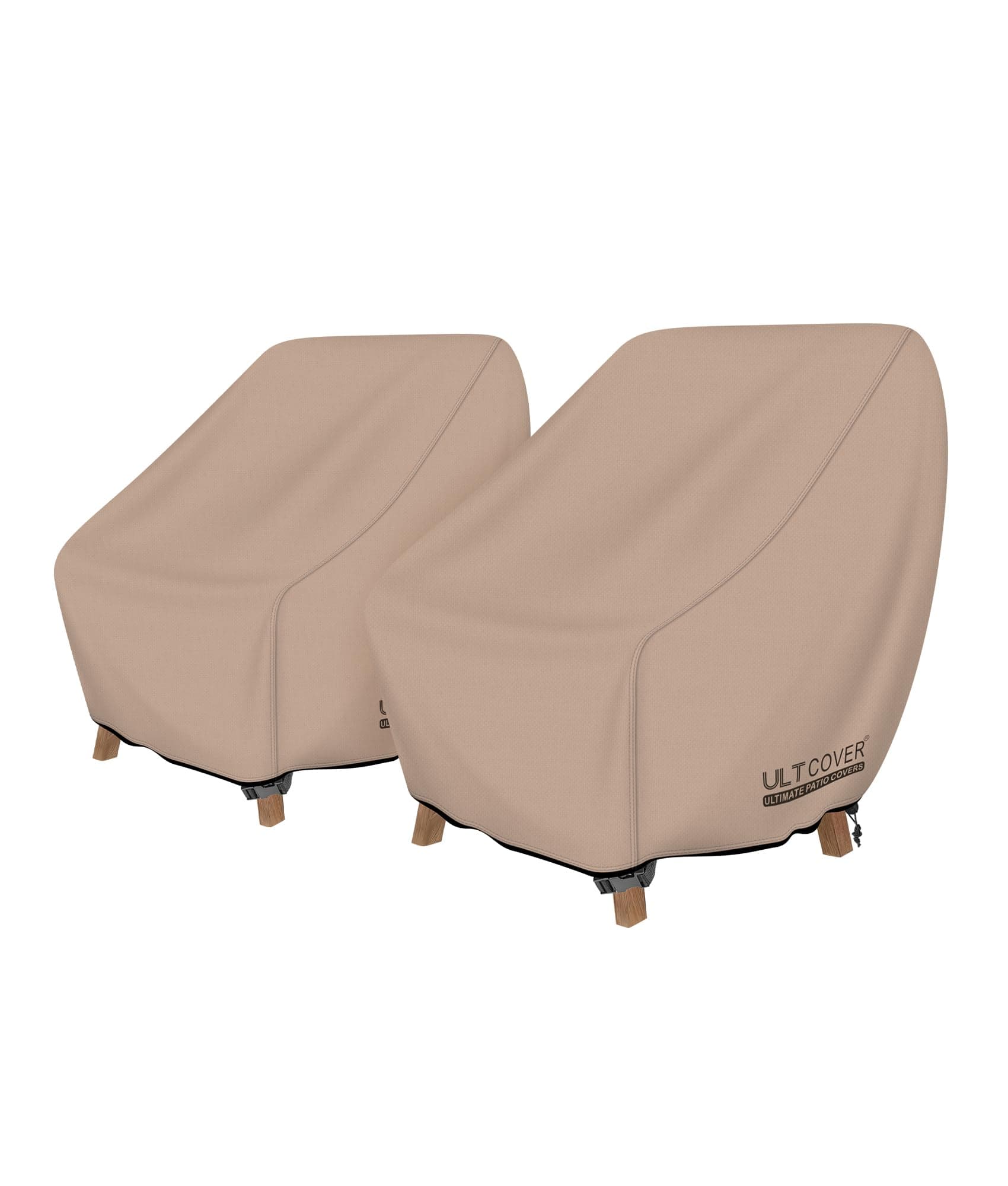 ULTCOVER Waterproof Patio Chair Cover 2 Pack – Outdoor Lounge Deep Seat Single Lawn Chair Cover Fits Up to 38W x 34D x 34H inches
