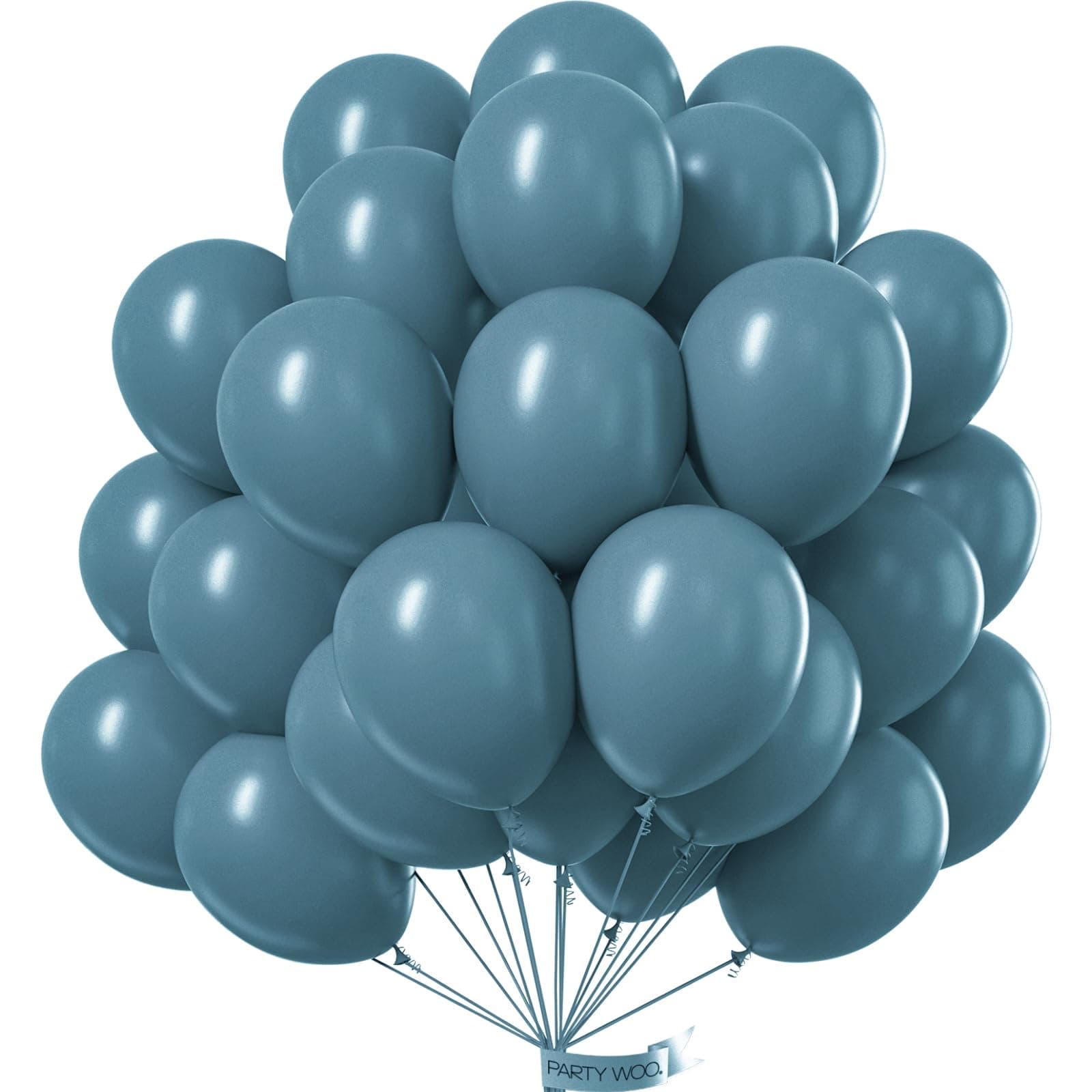 PartyWoo Slate Blue Balloons 50pcs Navy Dusty Blue Boho Neutral Color