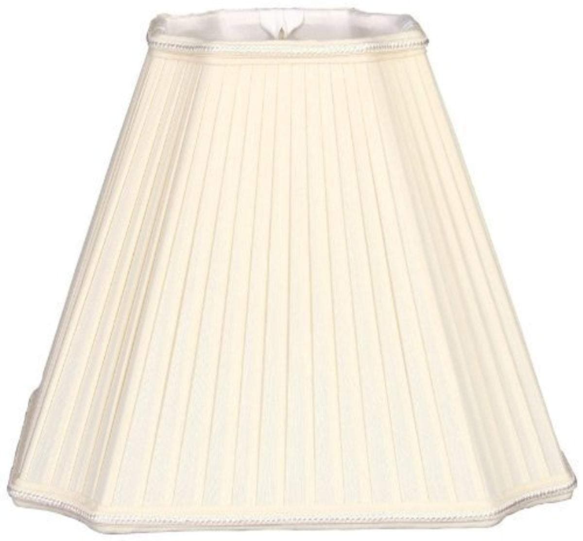 Royal Designs Inverted Cut Corner Pleated Designer Lamp Shade, Eggshell, 6.5 x 13.5 x 10.5