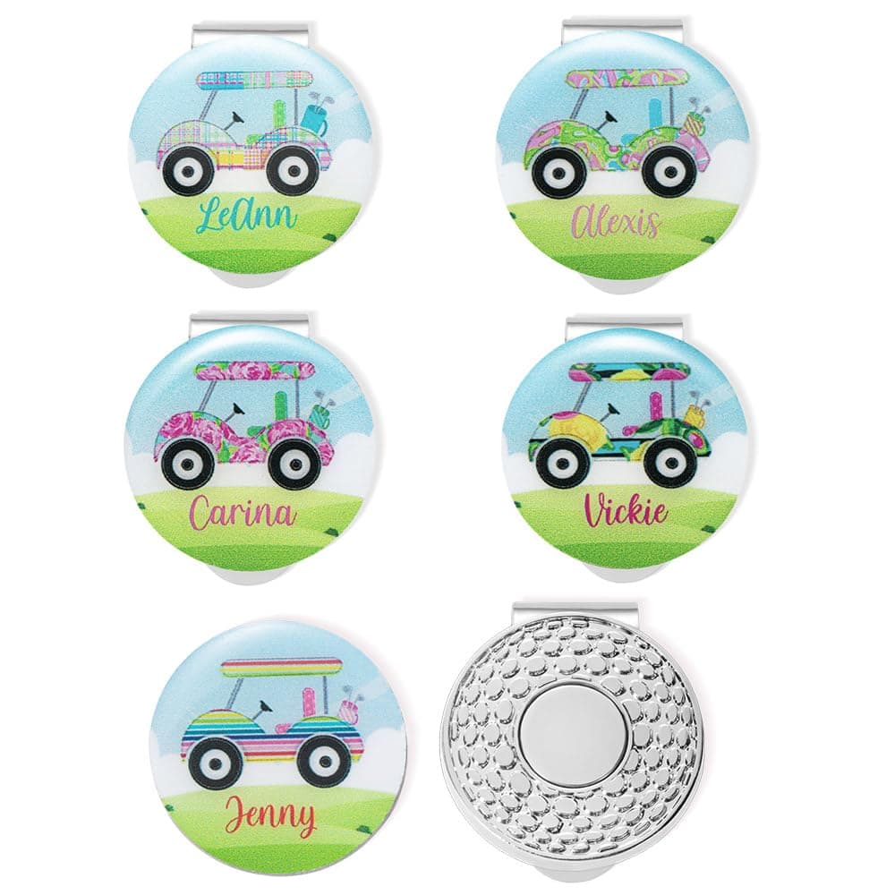 BYFDIY Custom Name Golf Ball Marker Stainless Steel Magnetic Golf Ball Marker Hat Clip Personalized Golf Ball Markers Gifts for Women Men