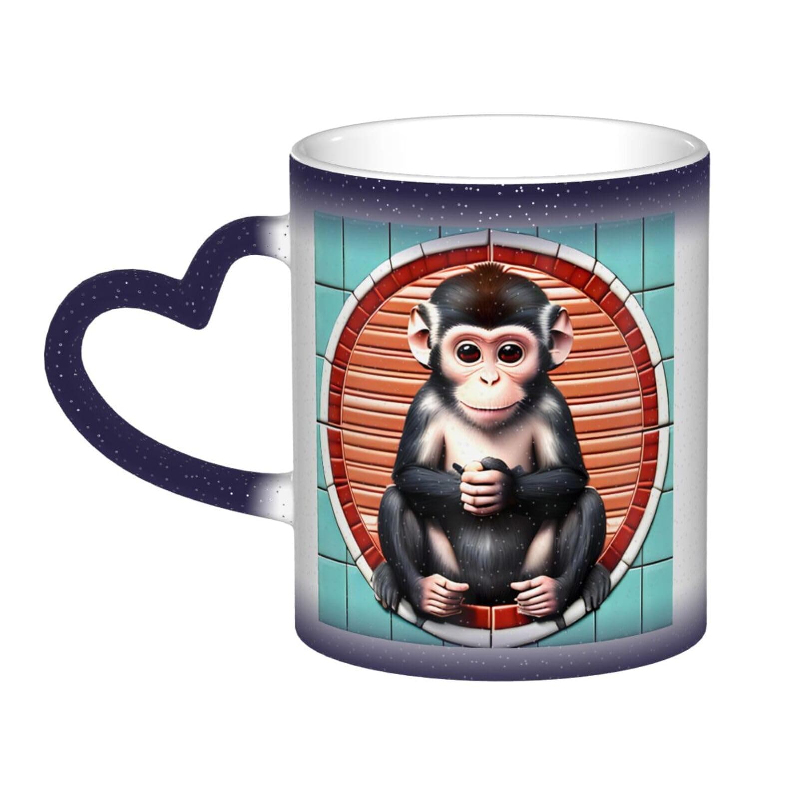 WXZYFP The silent monkey Blue It is a color-changing mug, black for cold and white for hot, and more durable after hand washing.pajamas for women short sleeve,pajama tops for women short sleeve,