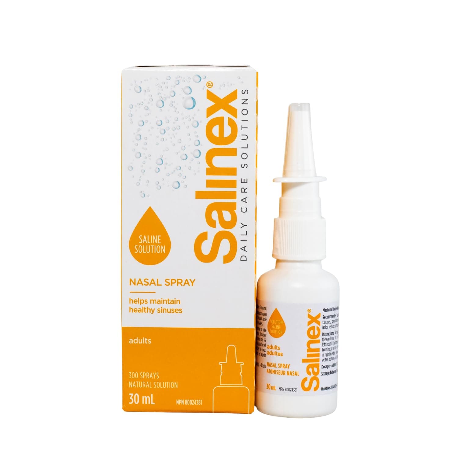 Salinex Adults Saline Nasal Spray, Dry & Congested Nose Relief, 30 mL