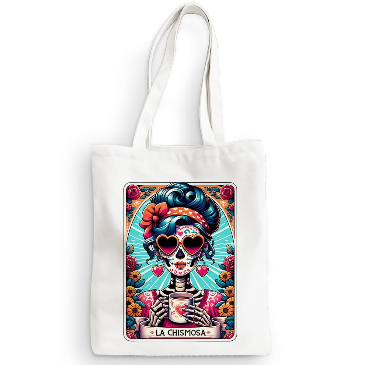 Decohim Divertida bolsa de lona sarcástica con diseño de calavera para mujer, bolsas de comestibles para Halloween, Navidad, Multicolor 0910, 15.8 x 13.5 inches