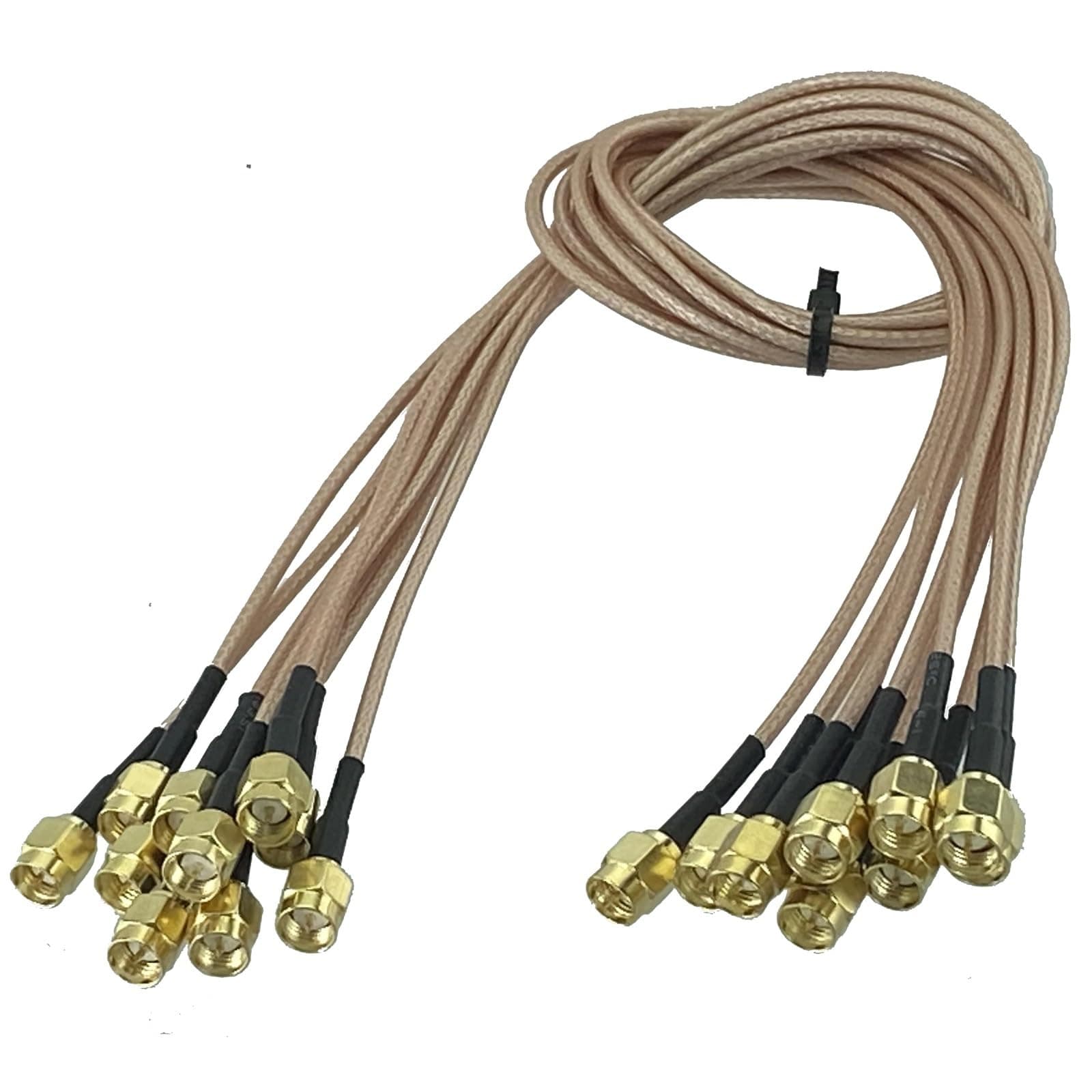5pcs RG316 SMA Male Plug to SMA Male Plug RF Coaxial Connector Pigtail Jumper Cable 5CM~5M Wire Terminals(6inch (15CM))