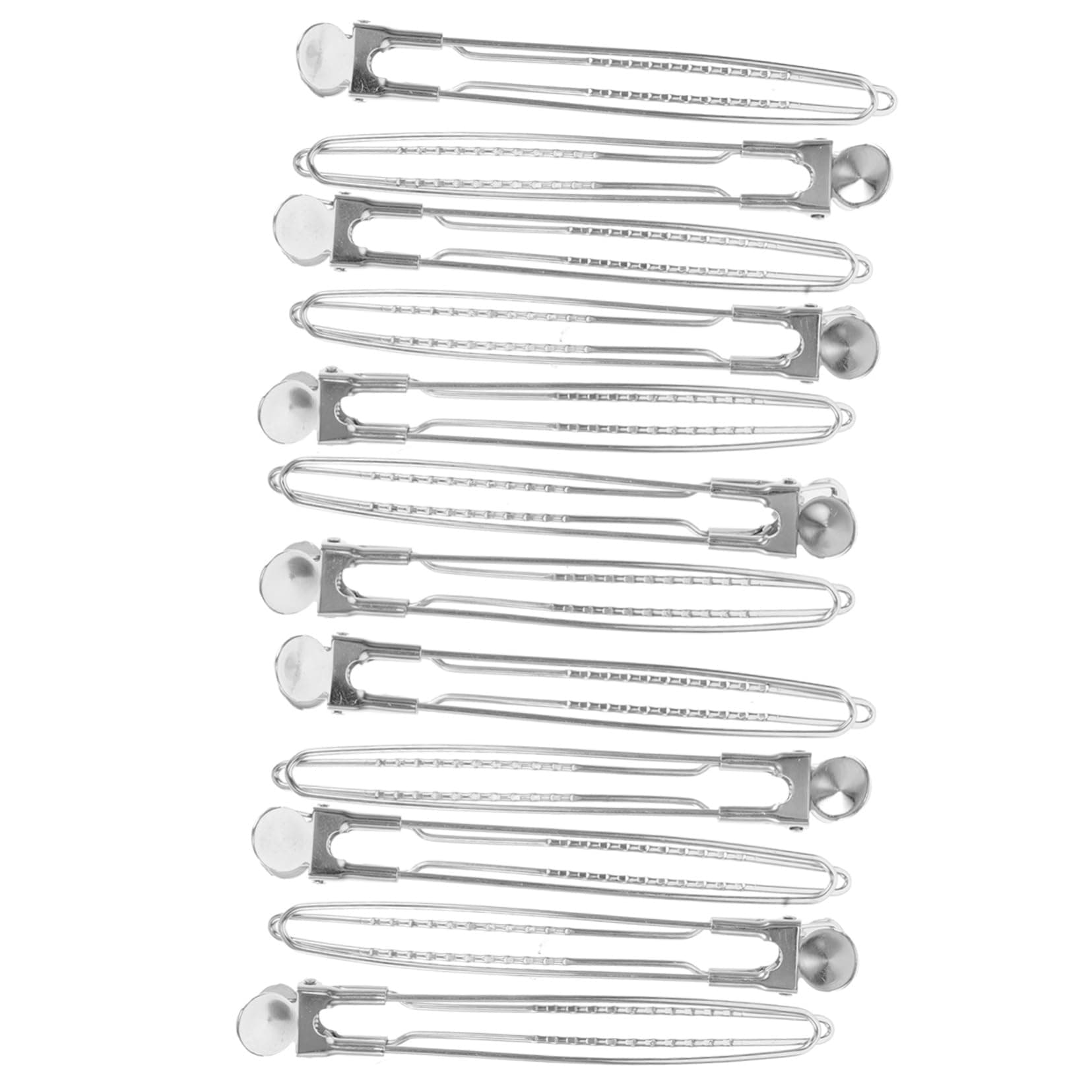 12pcs Hair Clips Stainless Steel for Sectioning, Silver Duck Bill
