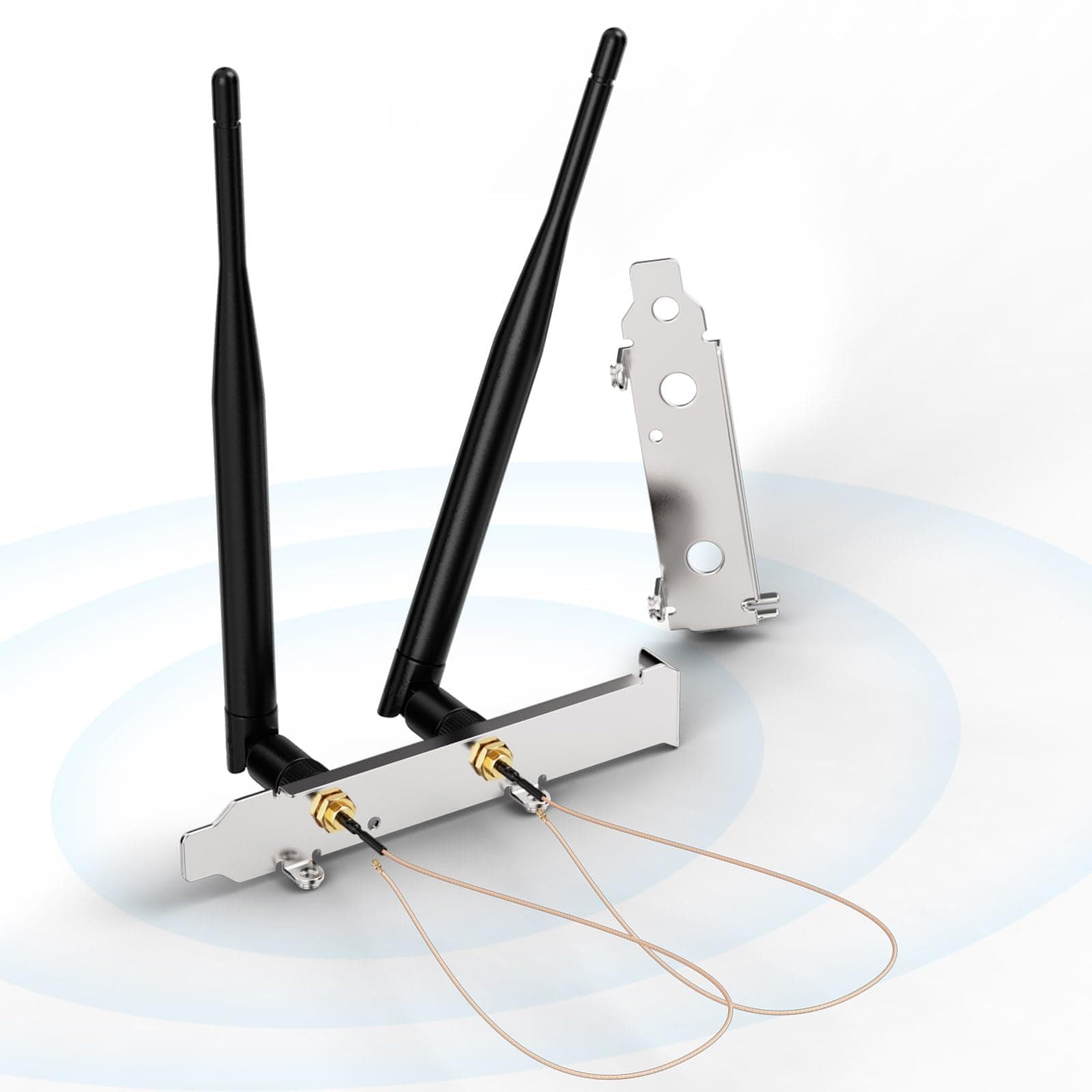Bingfu Dual Band WiFi 2.4GHz 5.8GHz 6dBi RP-SMA Antenna + 7.87 inch to RP-SMA Female Pigtail Cable + PCI Slot Cover for WiFi Router Wireless Mini PCI Express PCIE Network Card