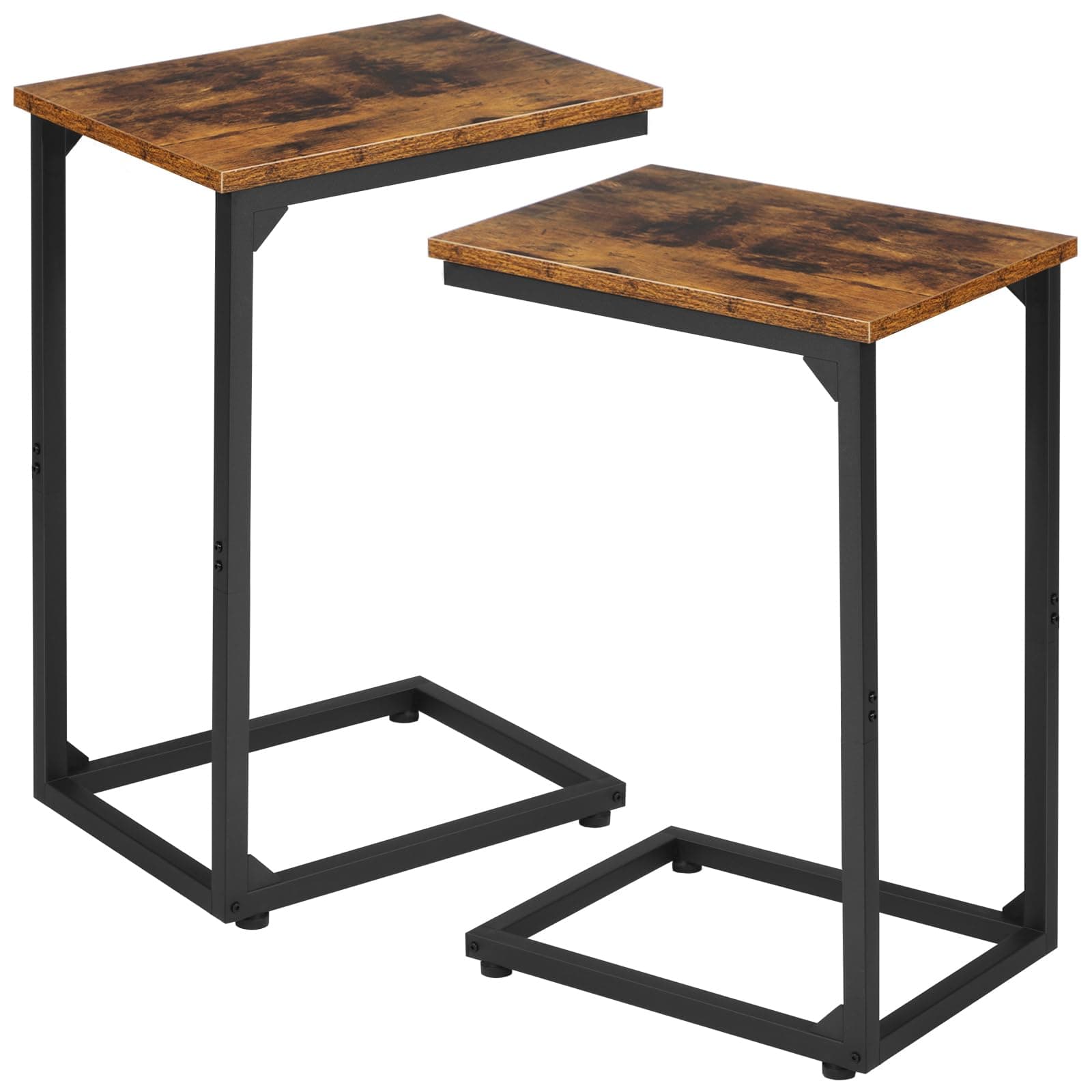 AMHANCIBLE Side Table Set of 2, C Table for Living Room, Couch Table