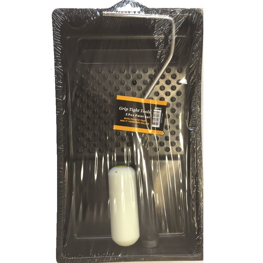 Grip Tight Tools MKA3 Mini Paint Tray Set with Fabric Roller, 3-Piece