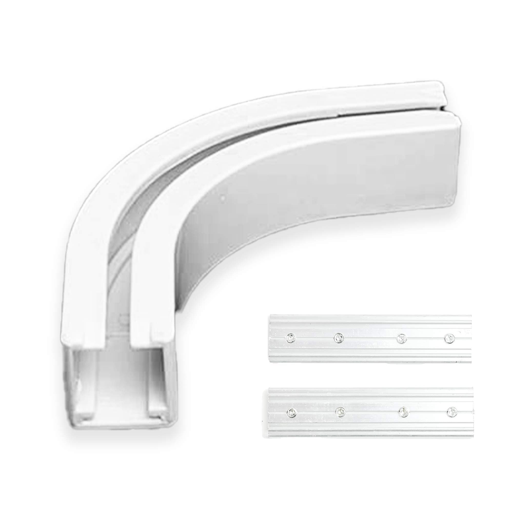 Straight Curtain Track 90° Angle Turn Bracket, White, 1 Piece, Corner Connector, Track Accessories