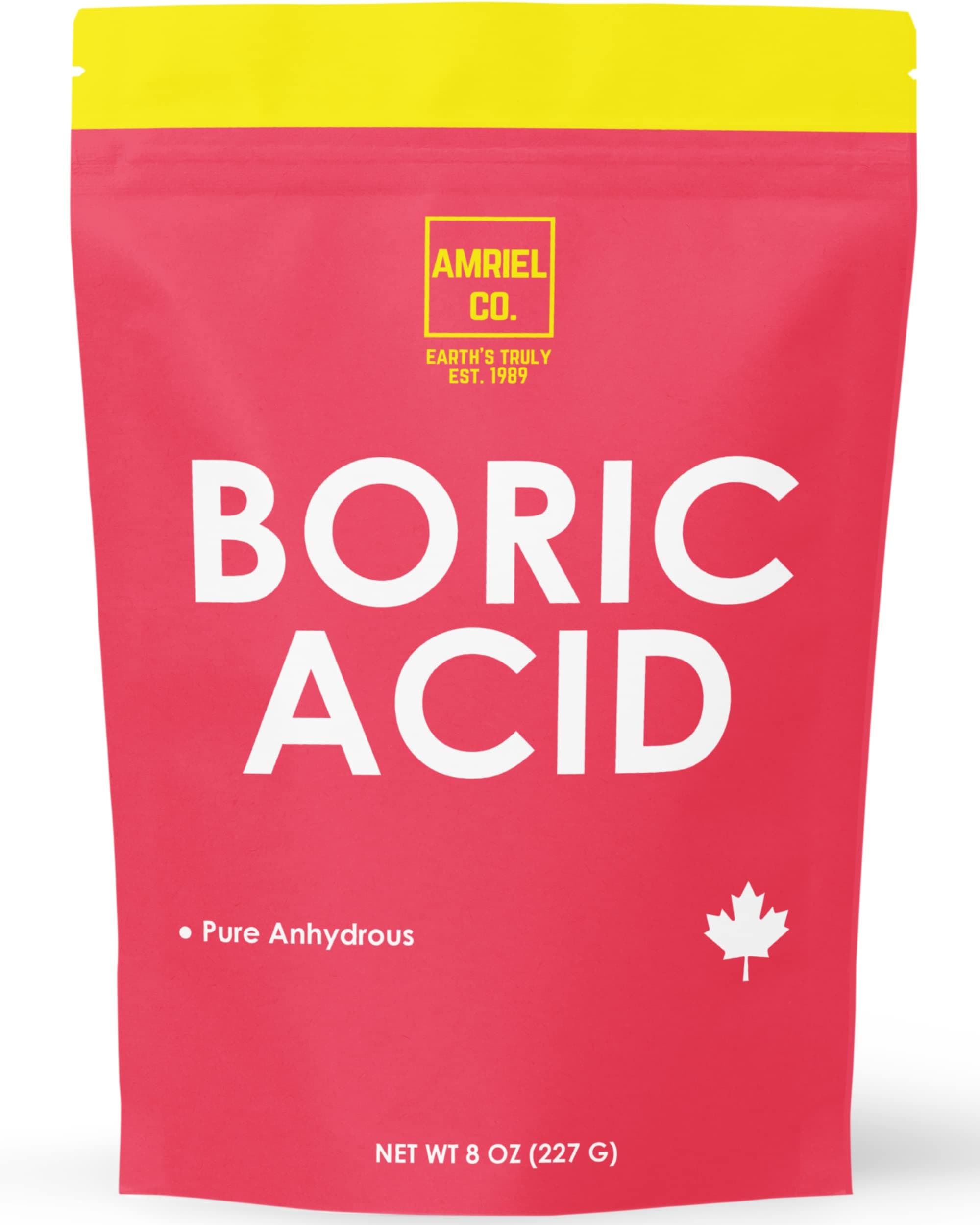 Boric Acid (8oz) | 99.9% Pure Industrial Grade |Anhydrous Fine Powder| Packed In Canada| Used to Make All Purpose Cleaner| DIY Cosmetic and Personal Products| PH Buffer and Odor Control| Amriel Co.