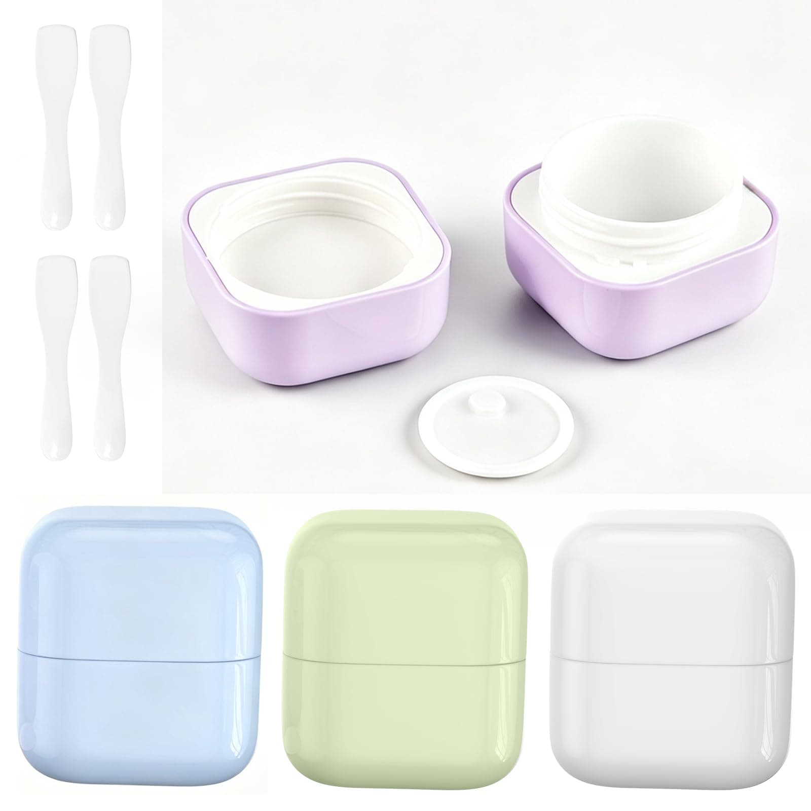 Travel Containers for Toiletries, TSA Approved 0.3 oz Leak-proof Silicone Travel Jars for Cream, BPA-Free Travel Size Container with Lid for Cosmetic Shampoo Cream
