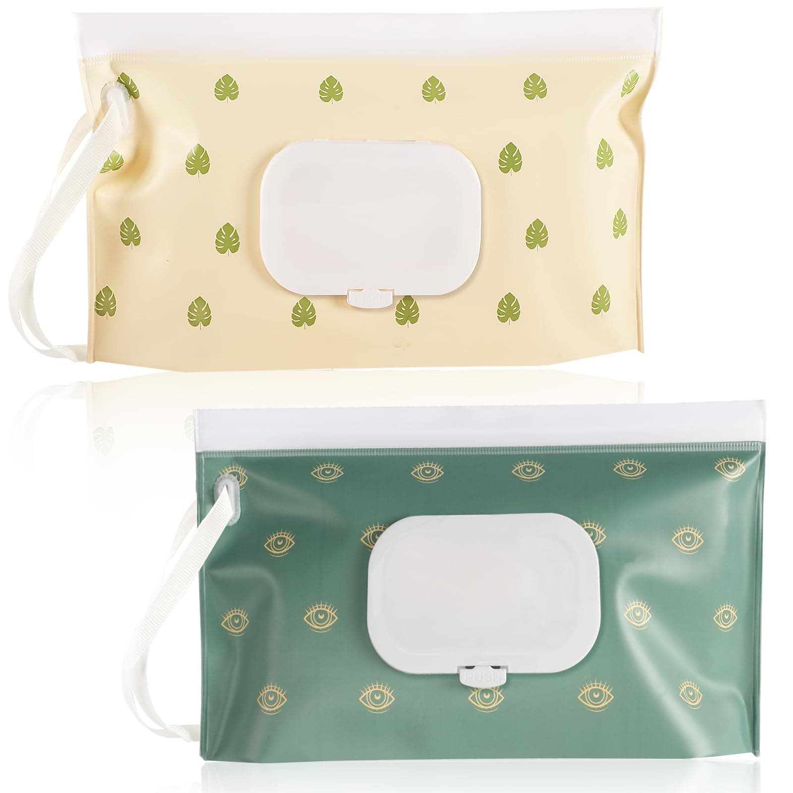 FEBSNOW 2 Pack Baby Wipe Dispenser, Portable Wet Wipe Holder Container