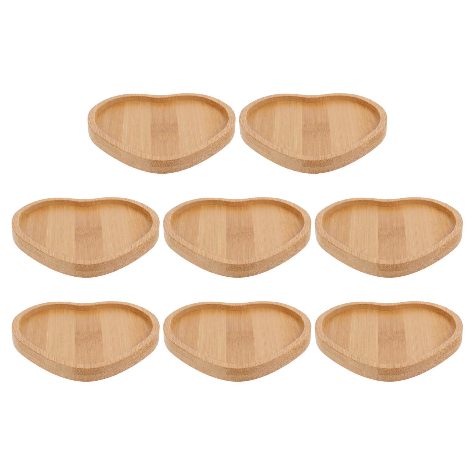 QUMIIRITY 8pcs Wooden Mosaic Coaster Heart Shaped DIY Blanks Base Craft for Home Projects