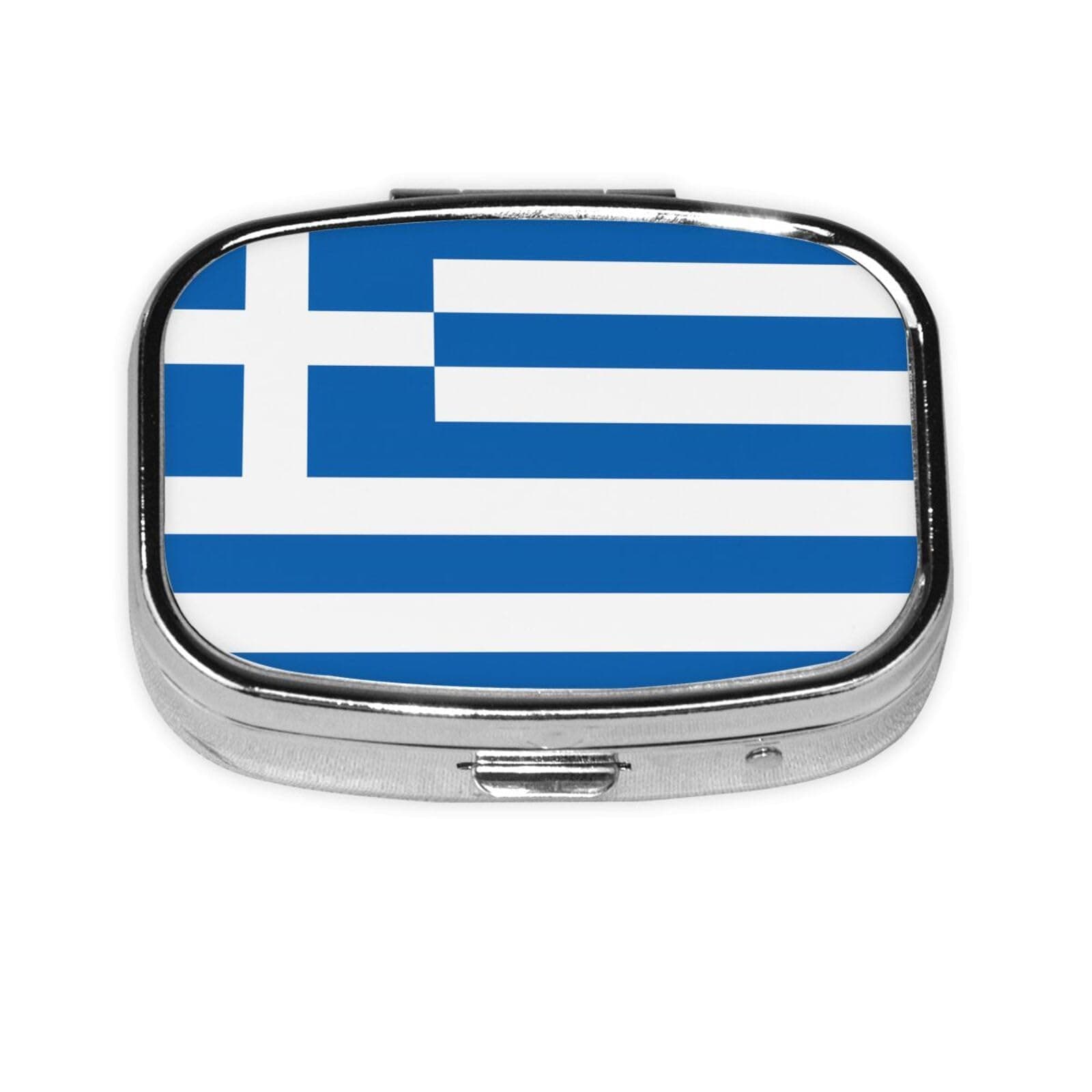 The Square Mini Medicine Box is Suitable for Putting in Pockets or Wallets. It is Easy to Open and Practical.Greek Flag