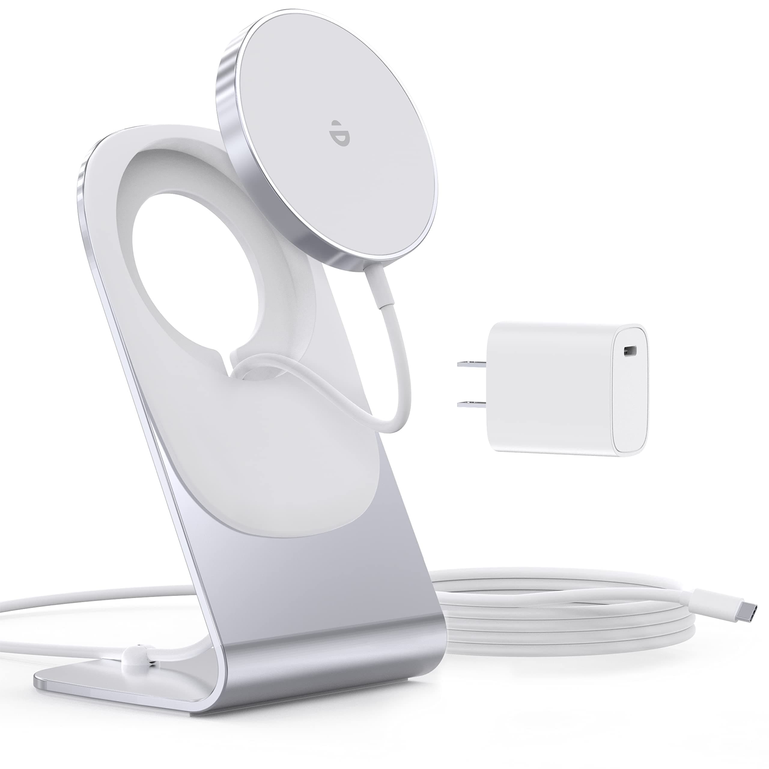 Magnetic Wireless Charger for iPhone 17/16/15/14/13/12 - Mag Charger+20W USB C Adapter, Fast Wireless Charging Stand/Pad with 5ft USB-C Cable for iPhone 17/16/15/14/13/12 Pro Max Plus Mini Air, Airpod