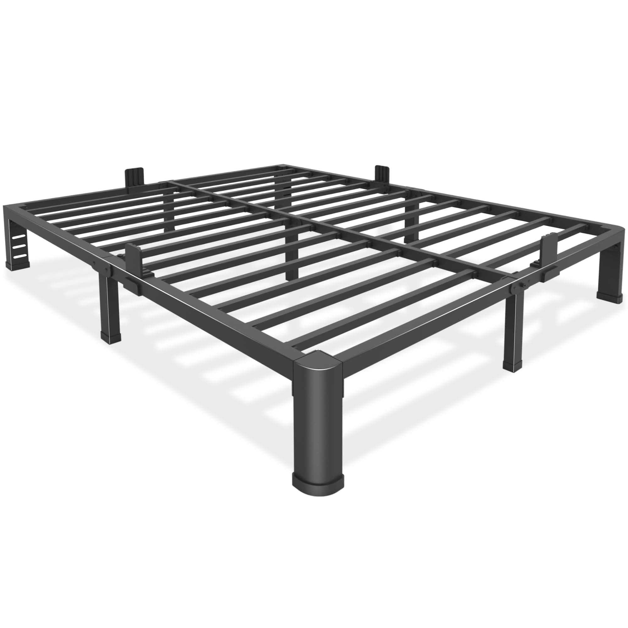 Bilily 10 Inch Low Bed Frame King with Round Corner Legs,3500 LBS Heavy Duty Low Profile King Size Bed Frame Metal Platform, No Box Spring Needed, Easy Assembly, Noise-free, Headboard Compatible,Black