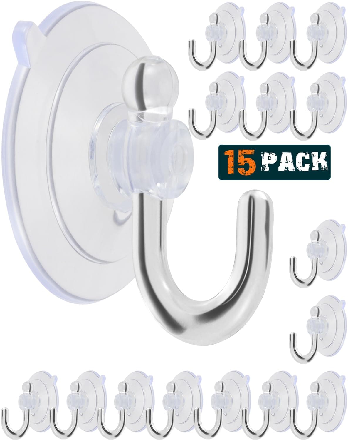 Suction Cup Hooks, Transparent PVC Removable Reusable, for Glass Windows, Mirrors, Doors, Tiles