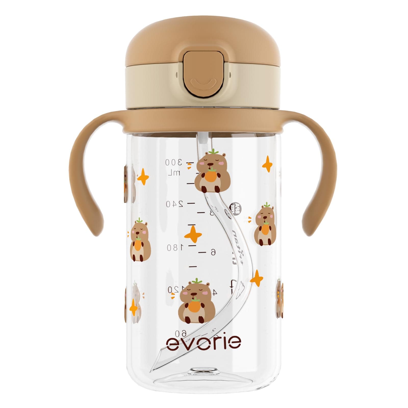 Evorie Tritan Spill Proof Straw Sippy Cups for Toddlers 1–3 Years, 10 Oz