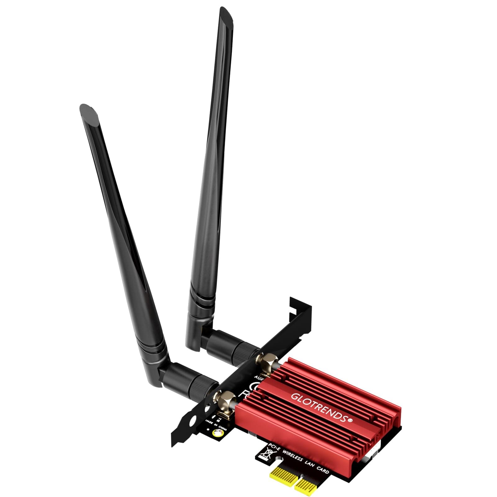 GLOTRENDS BE8774 WiFi 7 PCIe Card for Desktop PC with Intel BE200NGW Chip, 802.11be, Bluetooth 5.4, Only Compatible with Windows 11 24H2 or Above Version (Not Support AMD Motherboard)