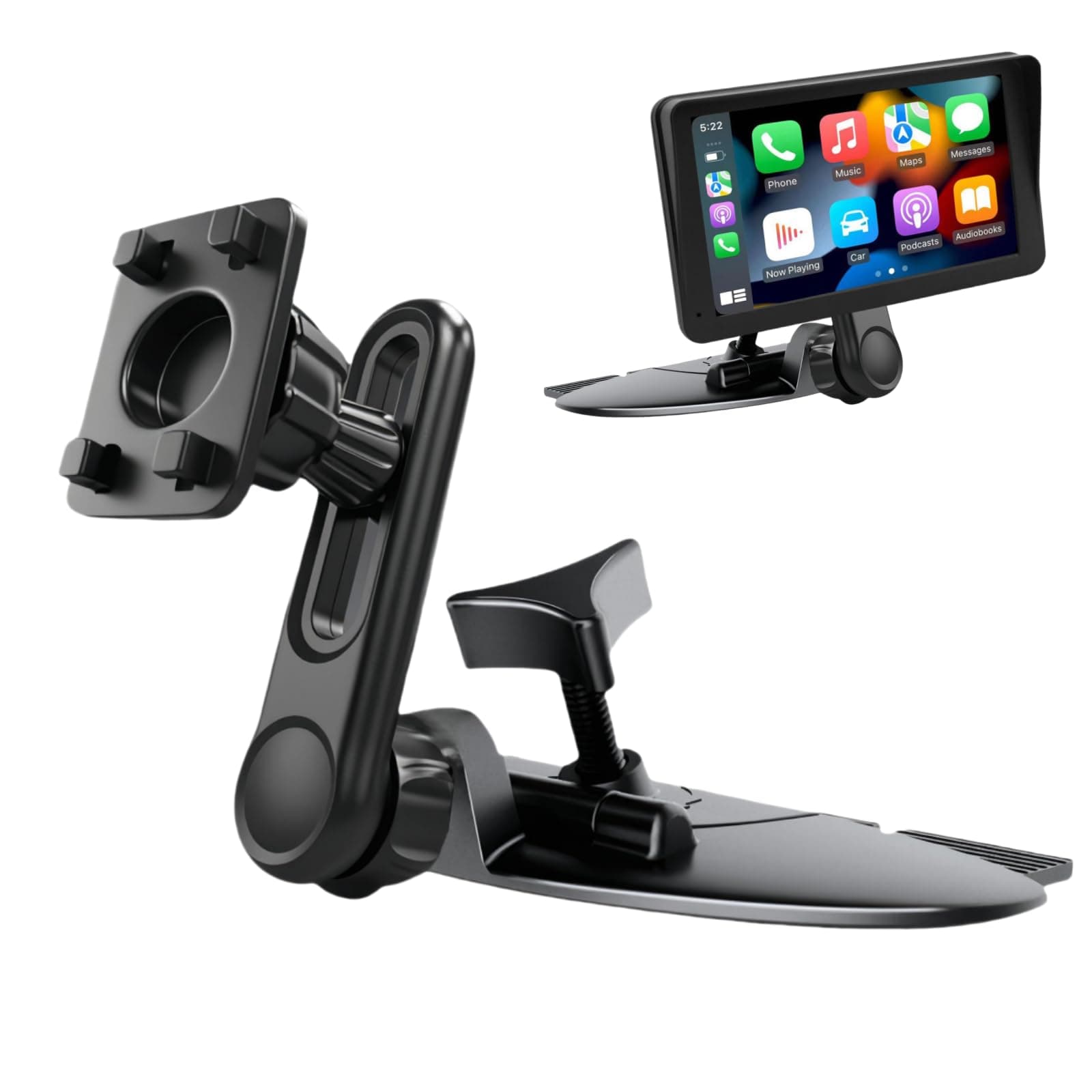 Epronic Extended CD Slot Mount for CarPlay Screen Adjustable Arm 360° Rotating Universal Head 17mm Compatible with in-Car Monitors CD Slot CarPlay Replacement Mount