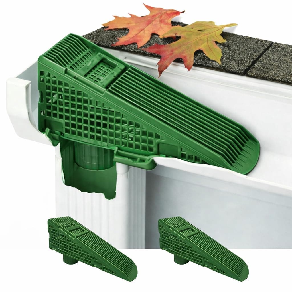 The Wedge Downspout Gutter Guard - Eliminates Downspout Pipe Clogs from Leaves and Debris (GG-2PK-GRN)