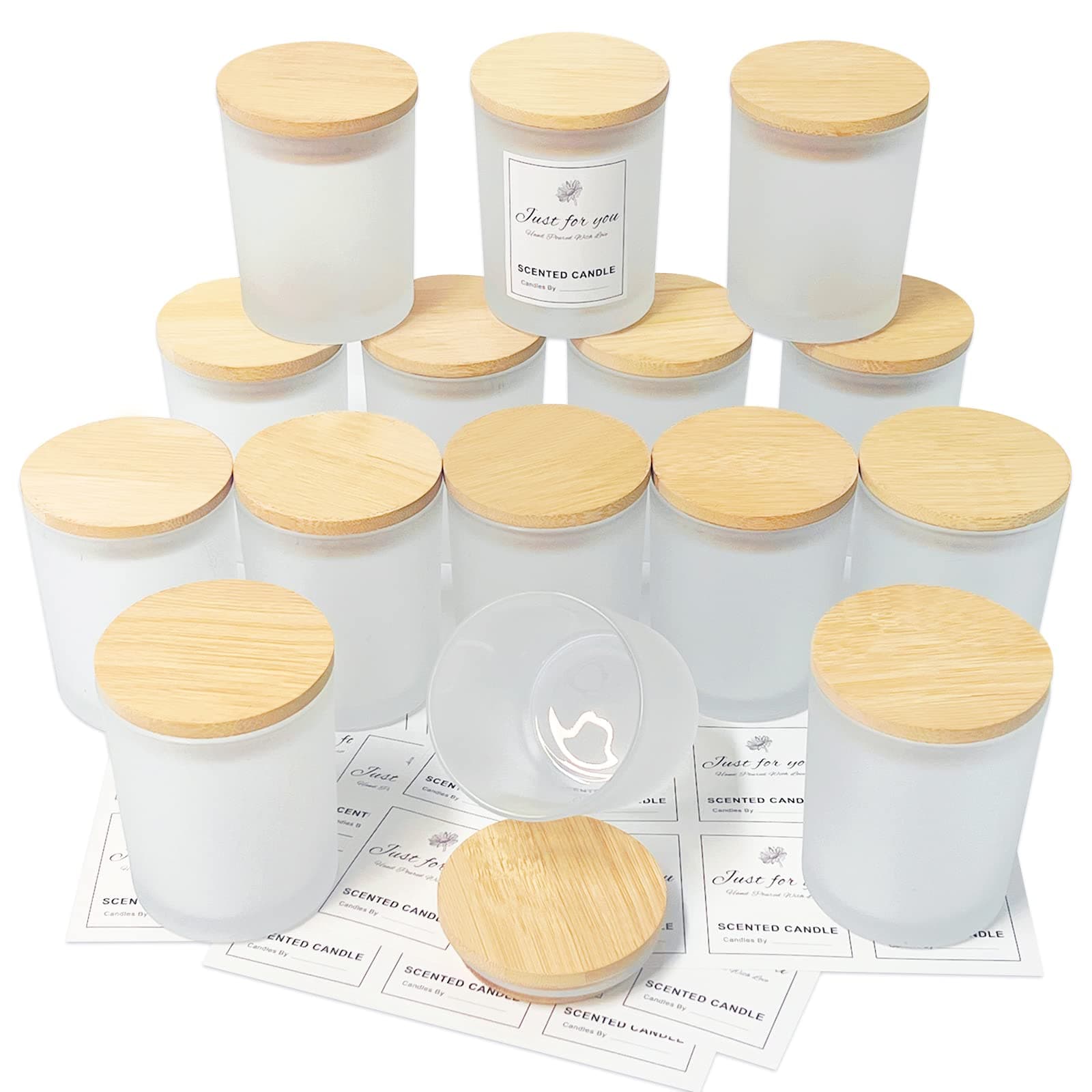 CONNOO Milk Glass Candle Jars 200ml (Pack of 15)