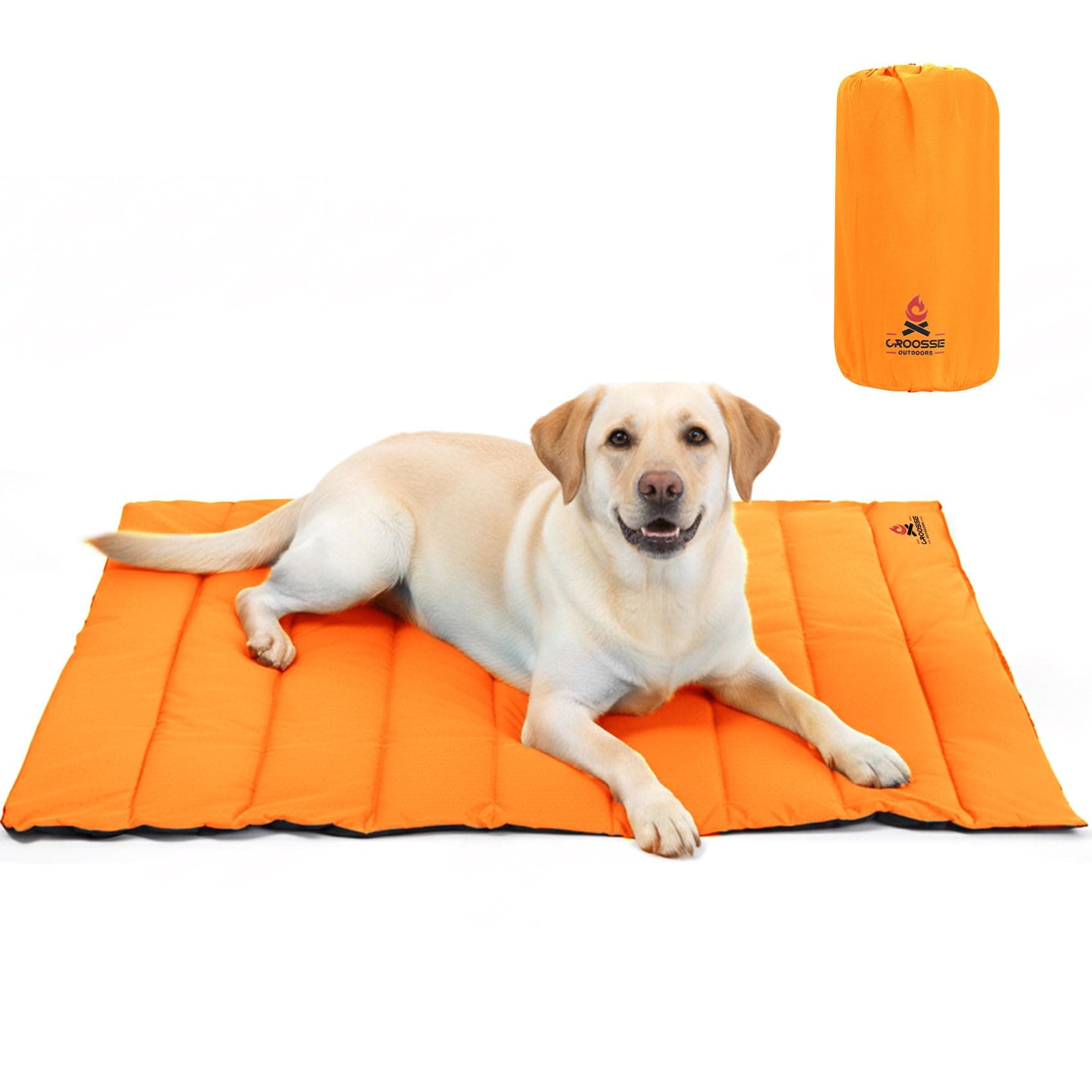 Waterproof Outdoor Dog Bed, Foldable Travel Camping Dog Mat with Carry Bag