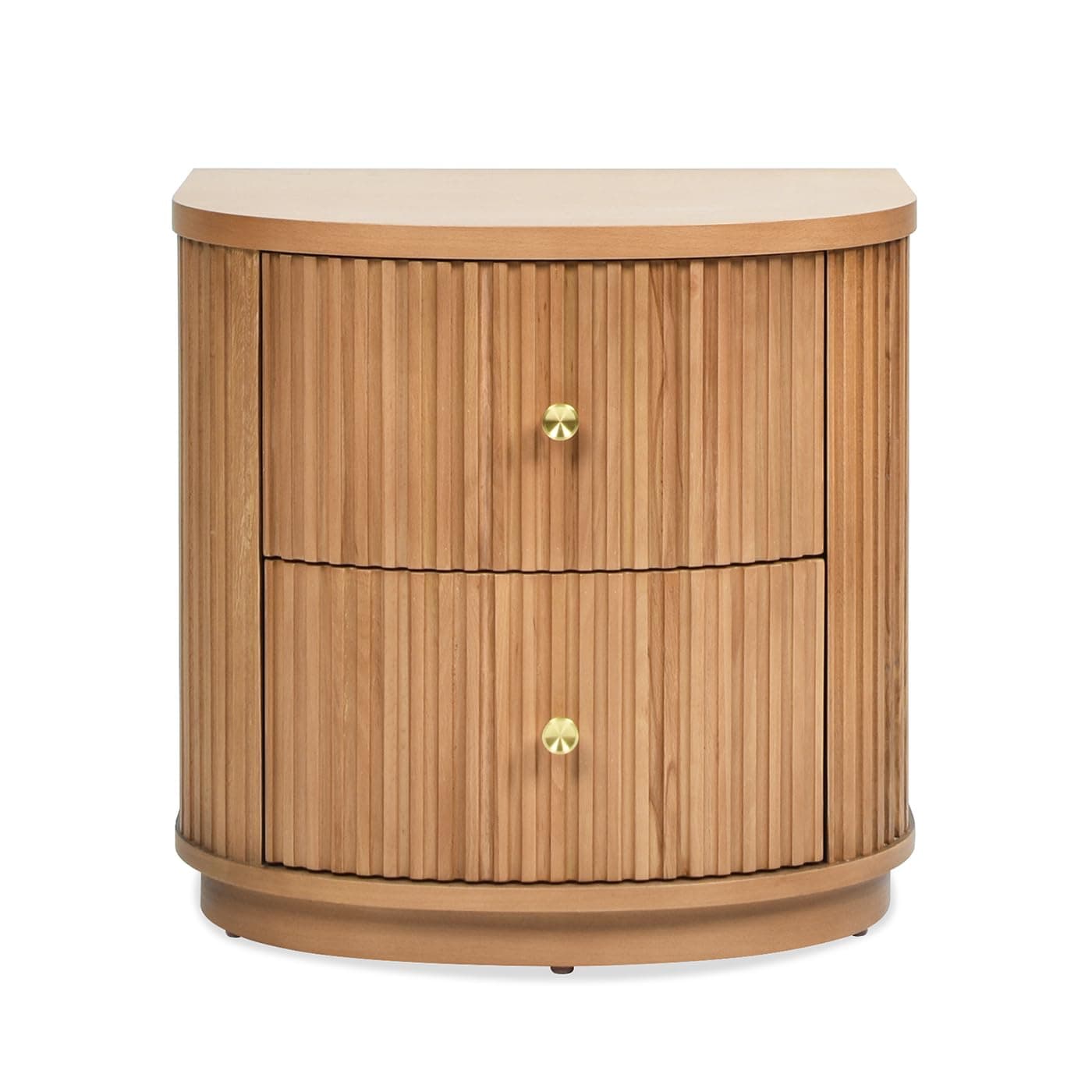 Jennifer Taylor Home Valentine 24" 2-Drawer Storage Side Table Natural Brown Beech Wood