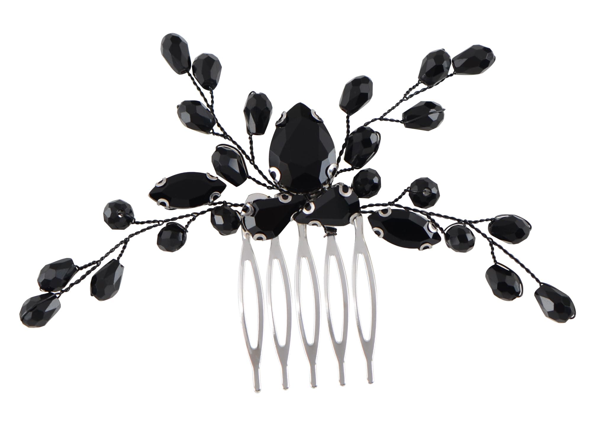 Alilang Bride Wedding Hair Combs Black Crystal Rhinestone Bridal Headpieces Hair Accessories