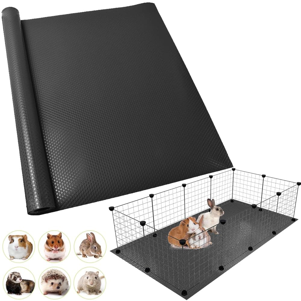 TCYPUHL Guinea Pig Bedding Cage Liner 18"×79" 1pcs Waterproof Rabbit Bedding, Waterproof and Reusable Guinea Pig Pads for Guinea Pigs, Rabbits, Hamsters, Gerbils, and Chinchillas,Grey Mat