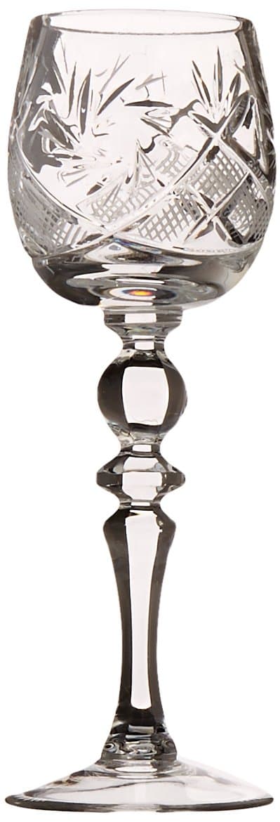 Set of 6 Russian Cut Crystal Shot/Sherry Glasses on a Long Stem 60ml/2oz Hand Made