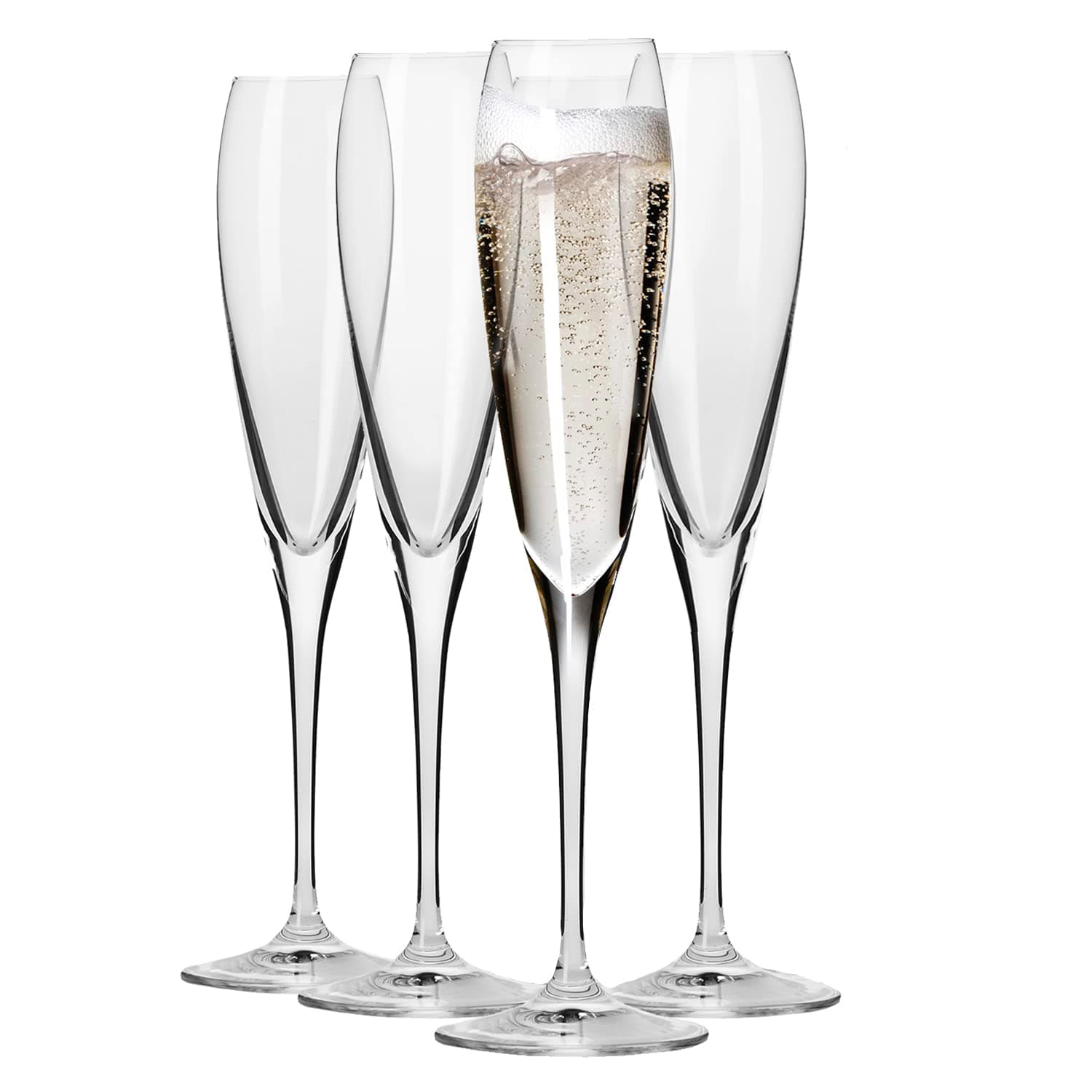 KROSNO Champagne Glasses, Set of 4, 170 ml (7 oz), Perla Collection