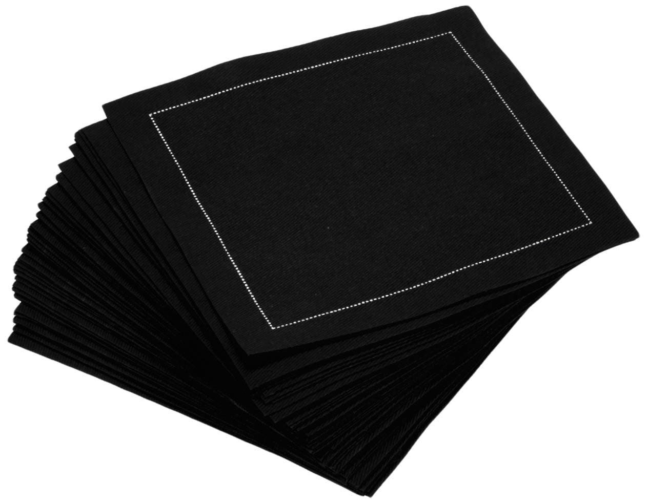 Signature Napkins CO11-201/DW200-50 Cotton Cocktail Napkin, Black