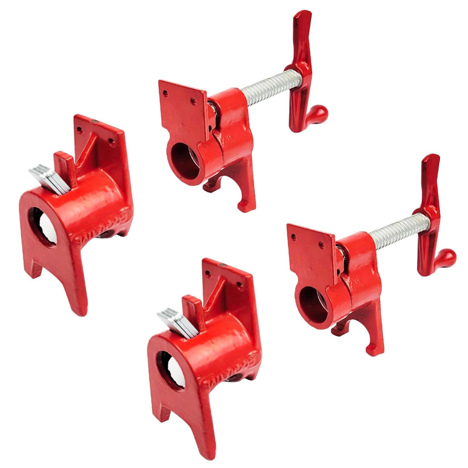COGNATIVE 3/4" Pipe Clamp for Woodworking Heavy Duty Cast Iron Quick Release Pipe Clamps with stand Home Improvement, Workshop and Construction Site