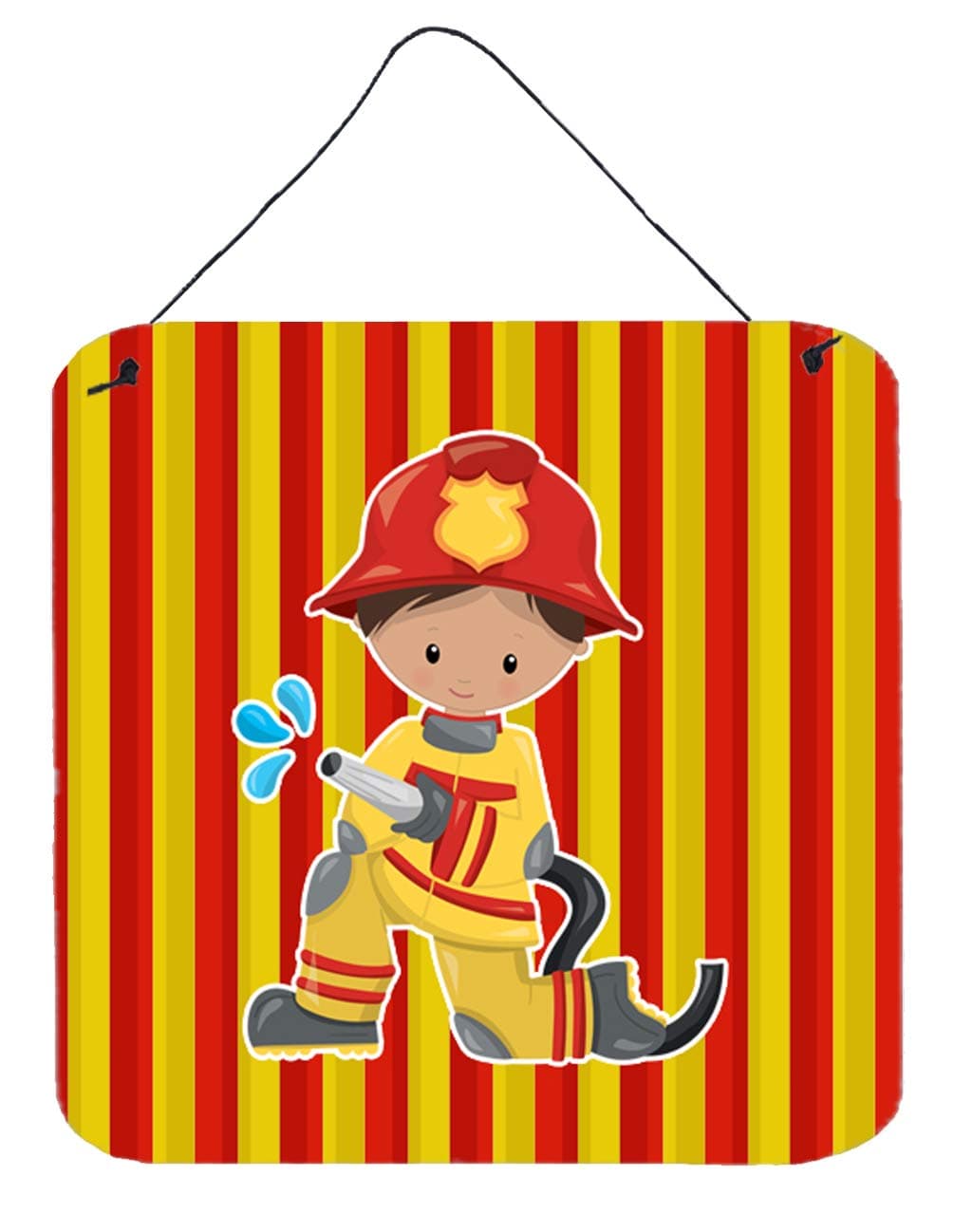 Caroline's Treasures Fireman Boy Metal Print, 6" x 6", Multicolor