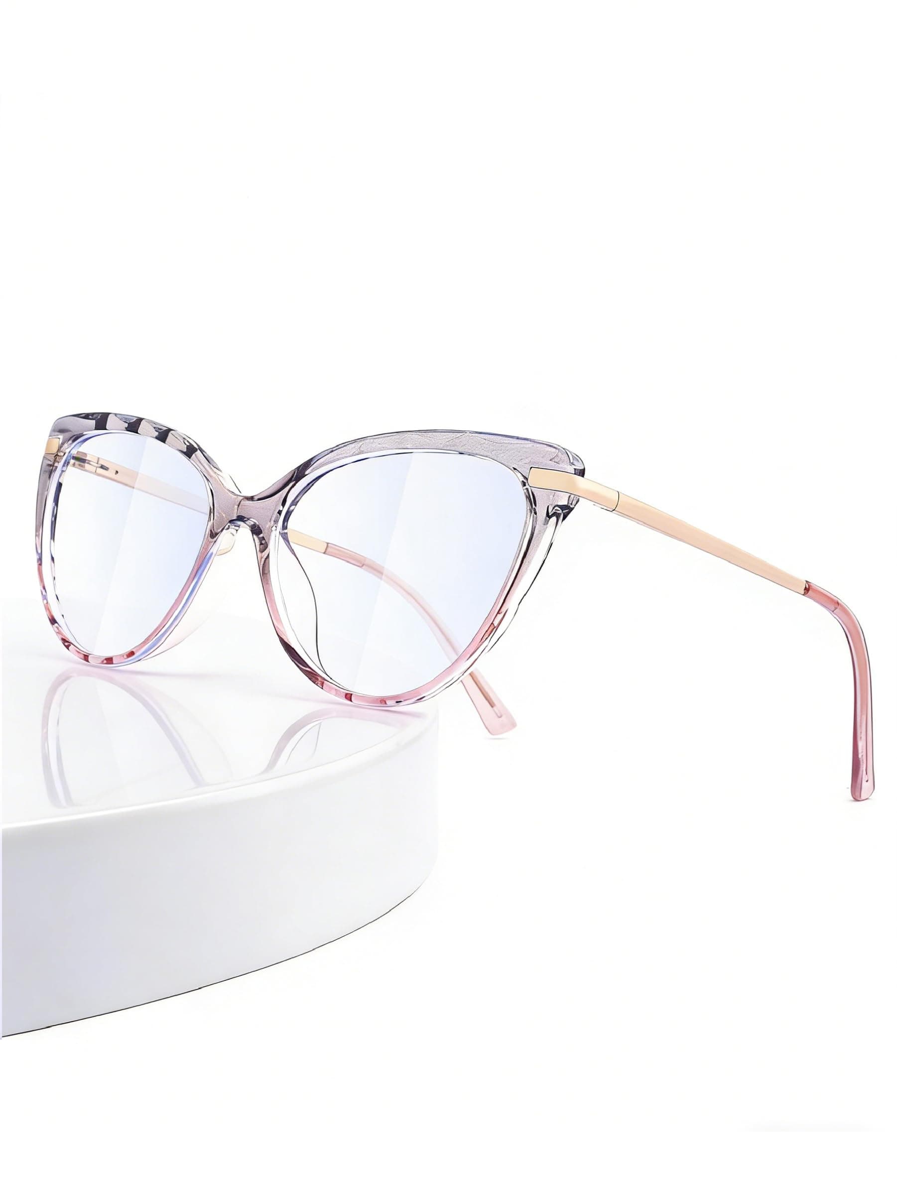 DOERAYM Blue Light Glasses for Women - Anti Glare Gaming and Computer Use with Comfort Fit, Soft Cat Eye Pink Tortoise, 55-19-144