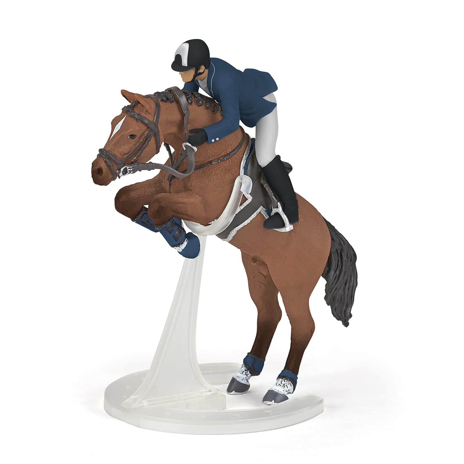 Papo Jumping Horse with Rider Toy Figure Navy