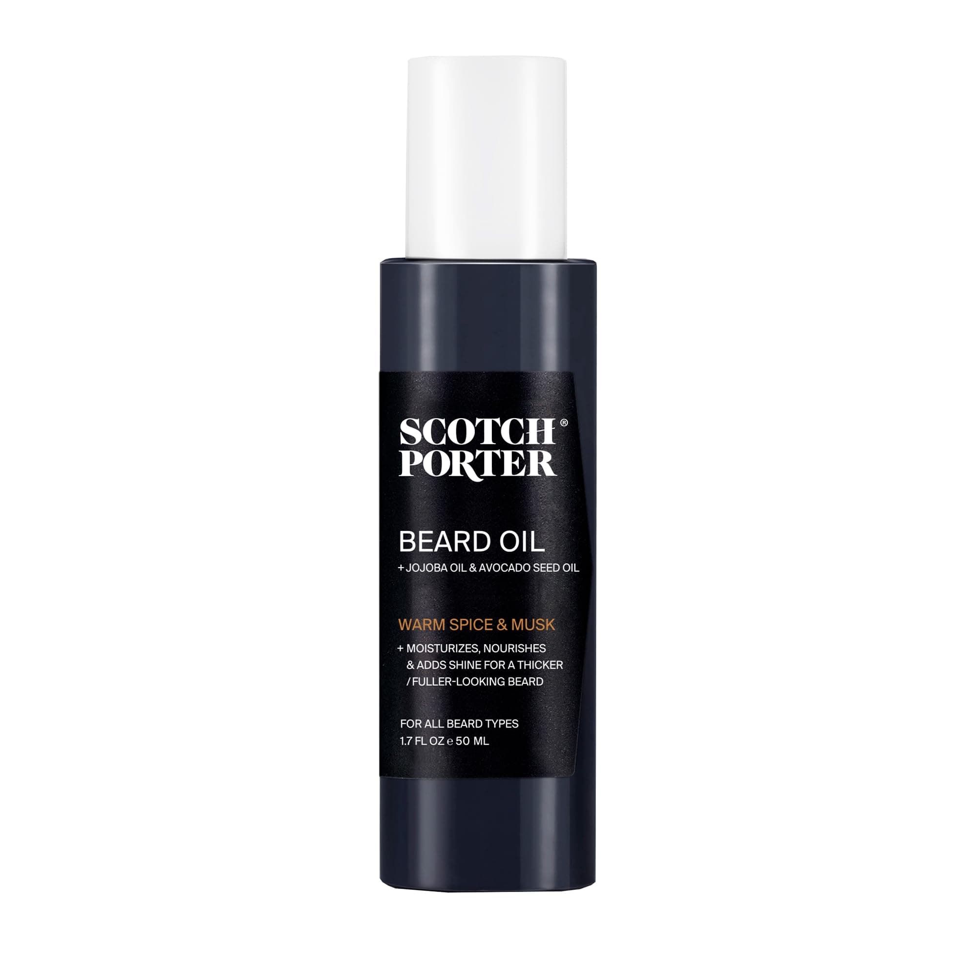 Scotch Porter Smoothing Beard oil – Nourishing Serum Seals in Moisture & Smooths Flyaways for a Frizz-Free, Fuller/Healthier-Looking Beard with All-Day Shine – Original Scent, 1.7 oz. Bottle