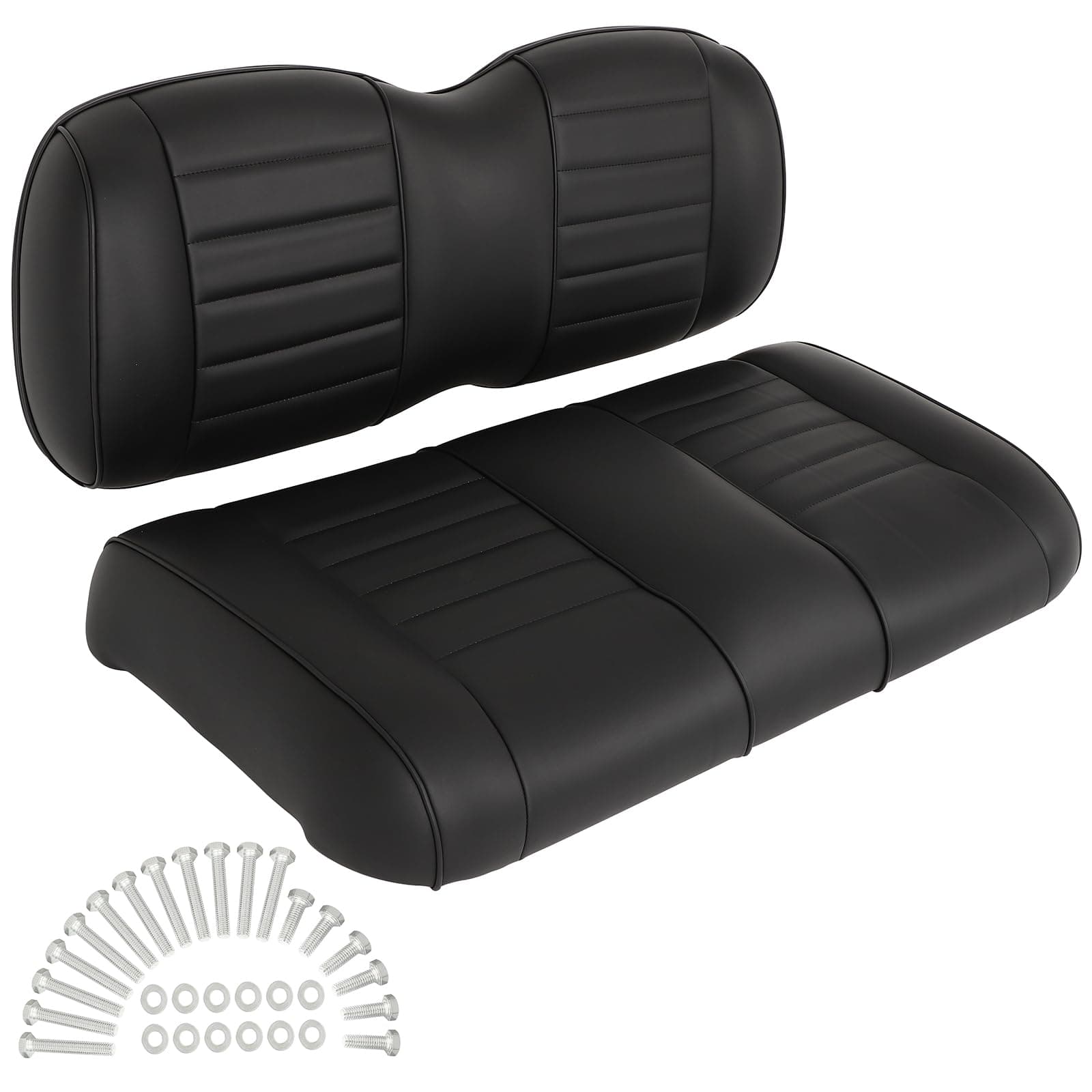 SCITOO Front Replacement Cushions for Golf Cart Seat, Golf Cart Cushion Seat for EZGO TXT, Dedicated for Flip, Black