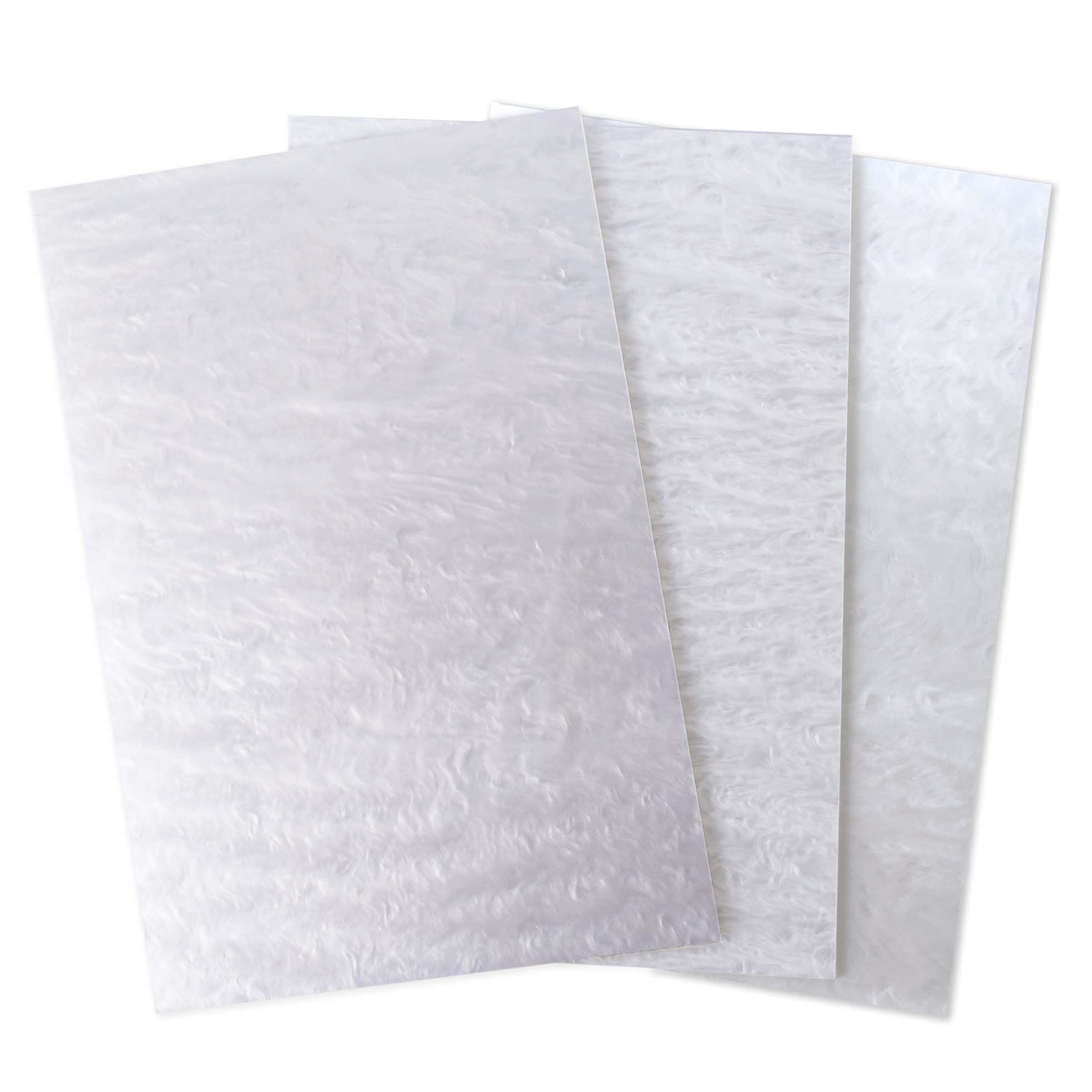 3pcs Pearl White Marble Acrylic Sheets 1/8 Thick, 8 x 12 inch, laserable cast plexiglass Sheet Opaque Glossy for DIY Design Craft Plastic PMMA Craftiff