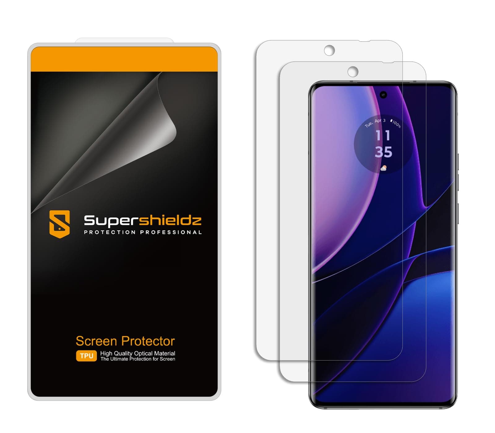 Supershieldz (2 unidades) diseñado para Motorola Edge (2023), protector de visualización transparente de alta definición (TPU)