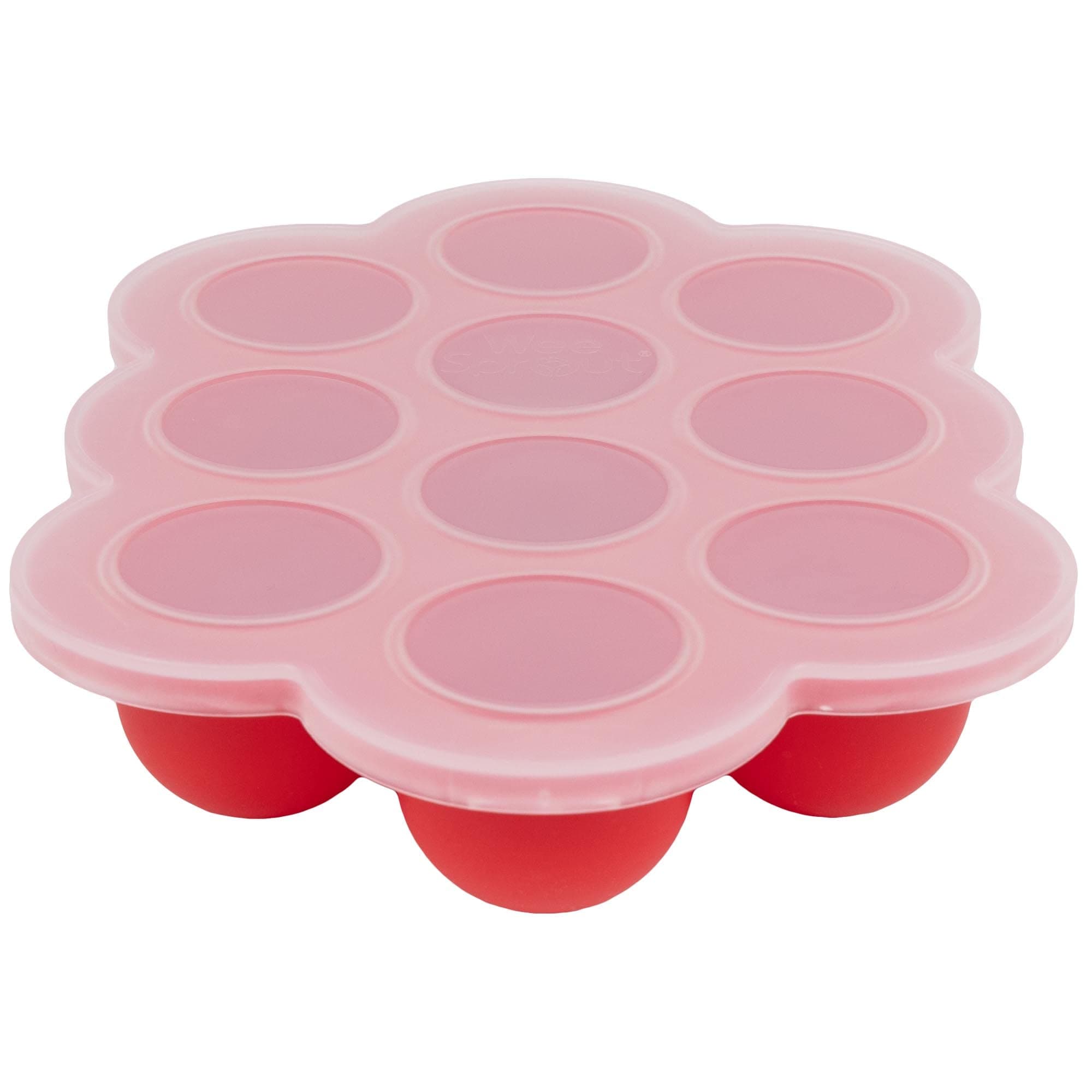Silicone Baby Food Freezer Tray with Clip-on Lid by WeeSprout - Perfect Storage Container for Homemade Baby Food, Vegetable & Fruit Purees and Breast Milk - BPA Free & FDA Approved