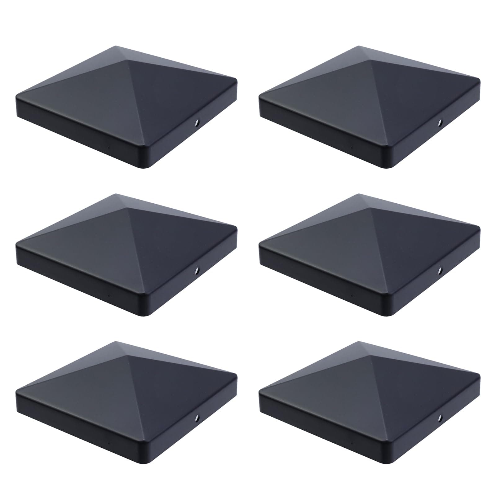 Pastlla 6pcs 4X4 Wood Fence Post Caps Decking Post Top Cap Cover for Decks or Corridors,Outdoor Post Caps Cover, Fence Wood Post (Black)
