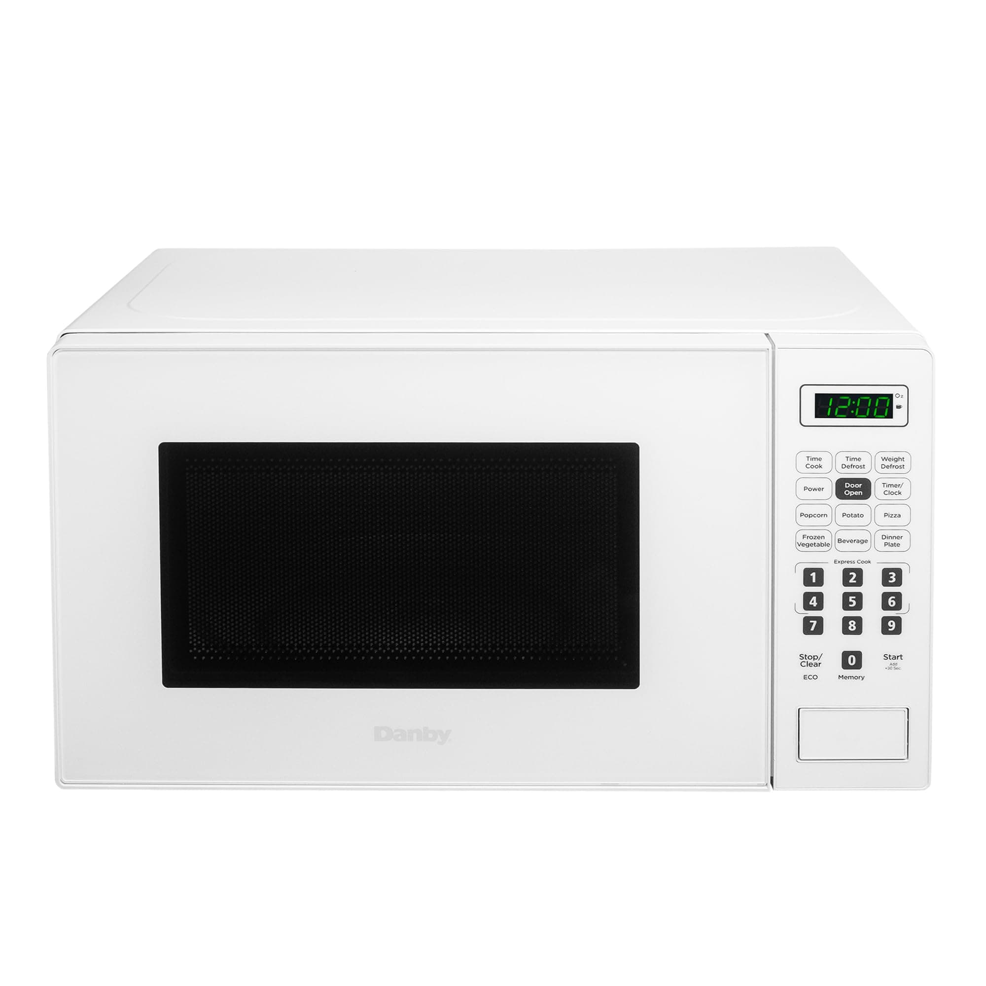 Danby DBMW0721BWW 0.7 Cu. Ft. Countertop Microwave, 700W, 10 Power Levels, 6 Auto-Cook Presets, Express Cook + 30 Sec, Auto Defrost & Child Lock, White